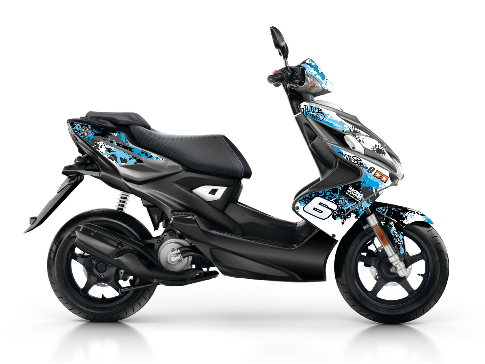 Image of Dekor Kit Yamaha Aerox ab 2013 Stage6 blau / schwarz