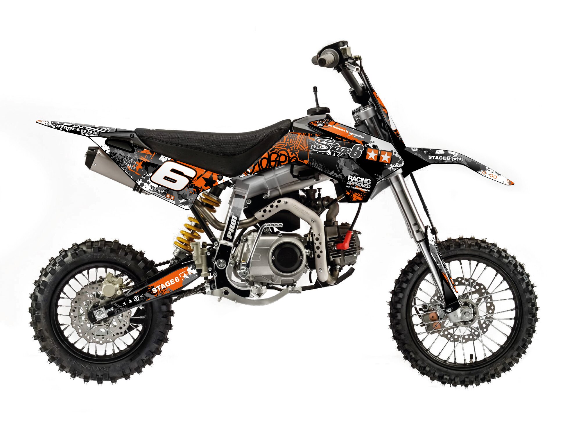 Image of Dekor Kit Pitbike YCF Pilot Stage6 orange / weiß