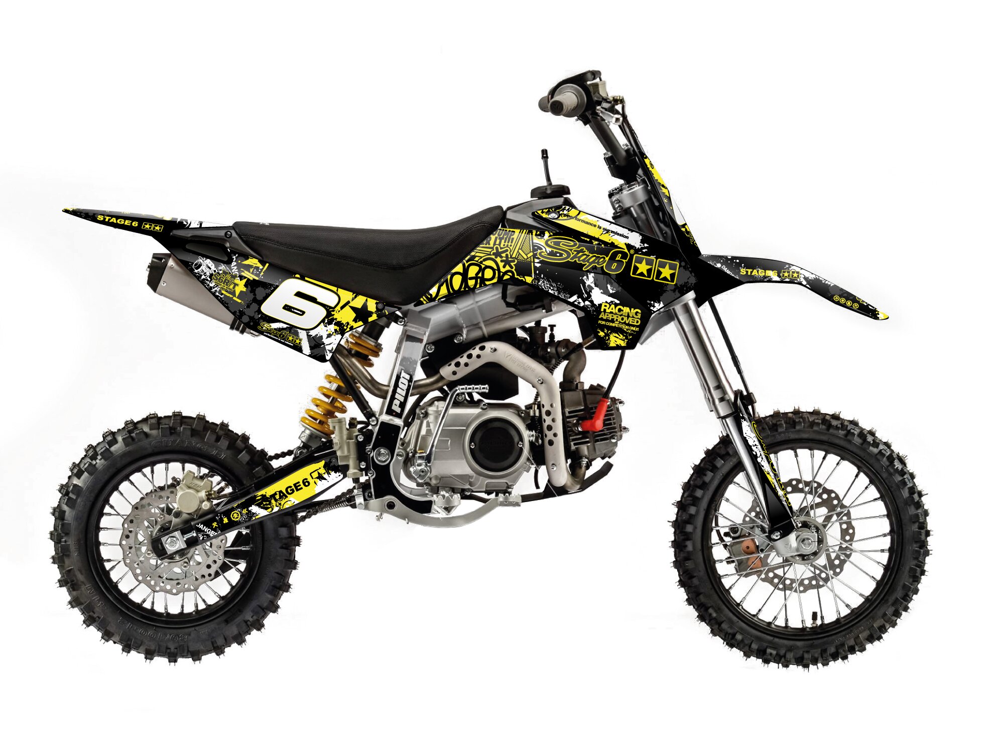 Image of Dekor Kit Pitbike YCF Pilot Stage6 gelb / schwarz
