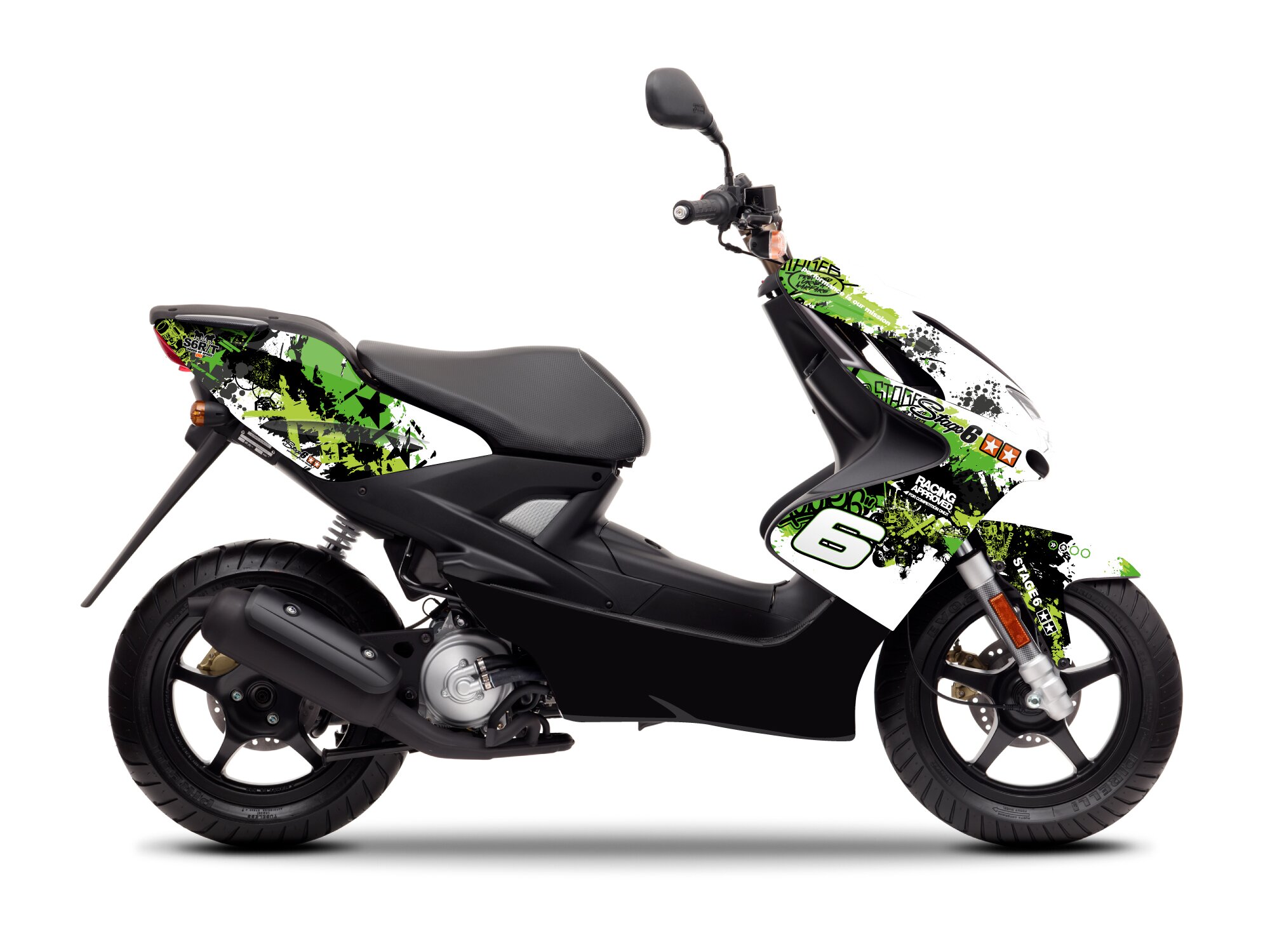 Image of Dekor Kit Yamaha Aerox bis 2013 Stage6 grün / schwarz