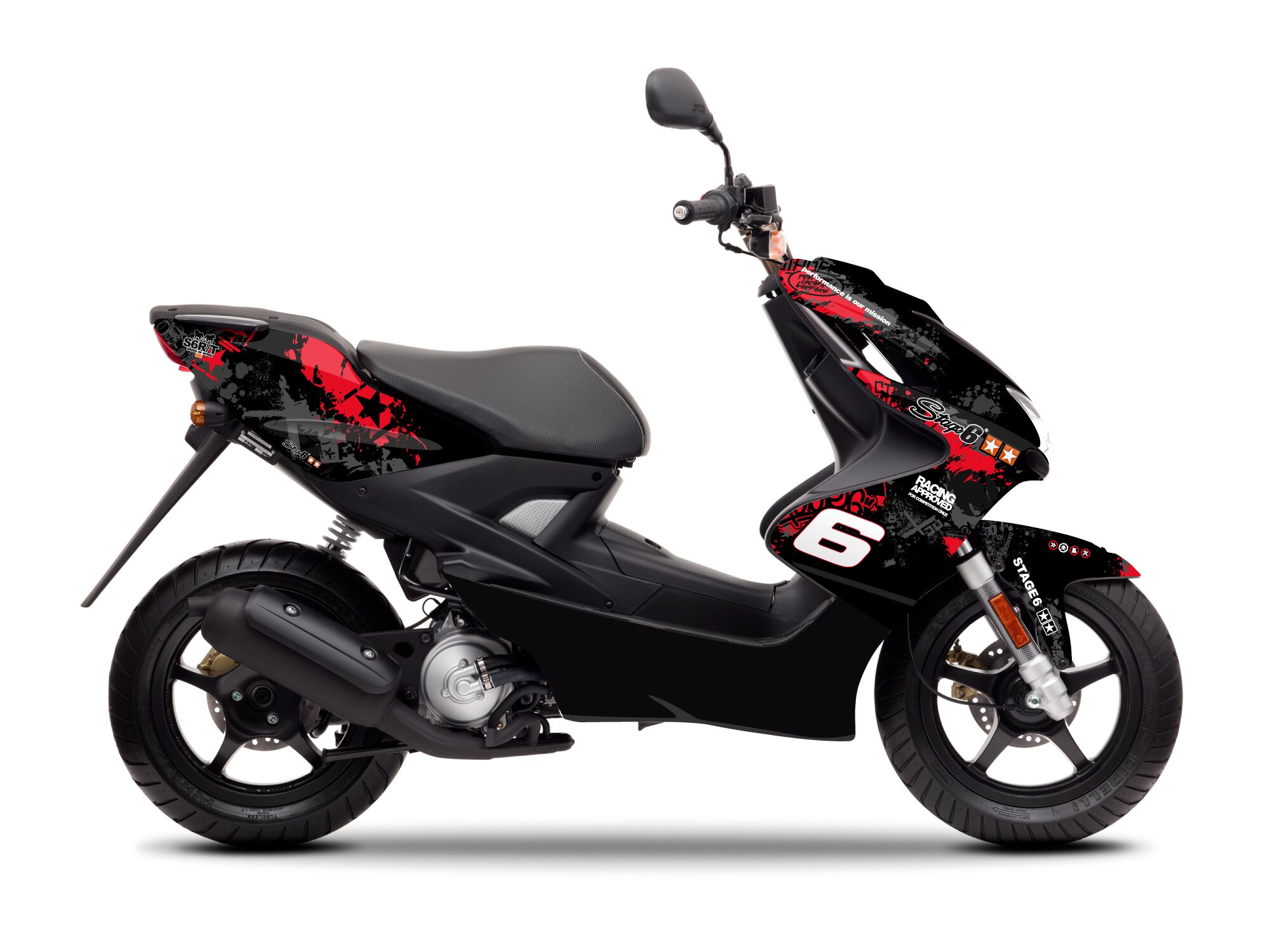 Image of Dekor Kit Yamaha Aerox bis 2013 Stage6 rot / schwarz