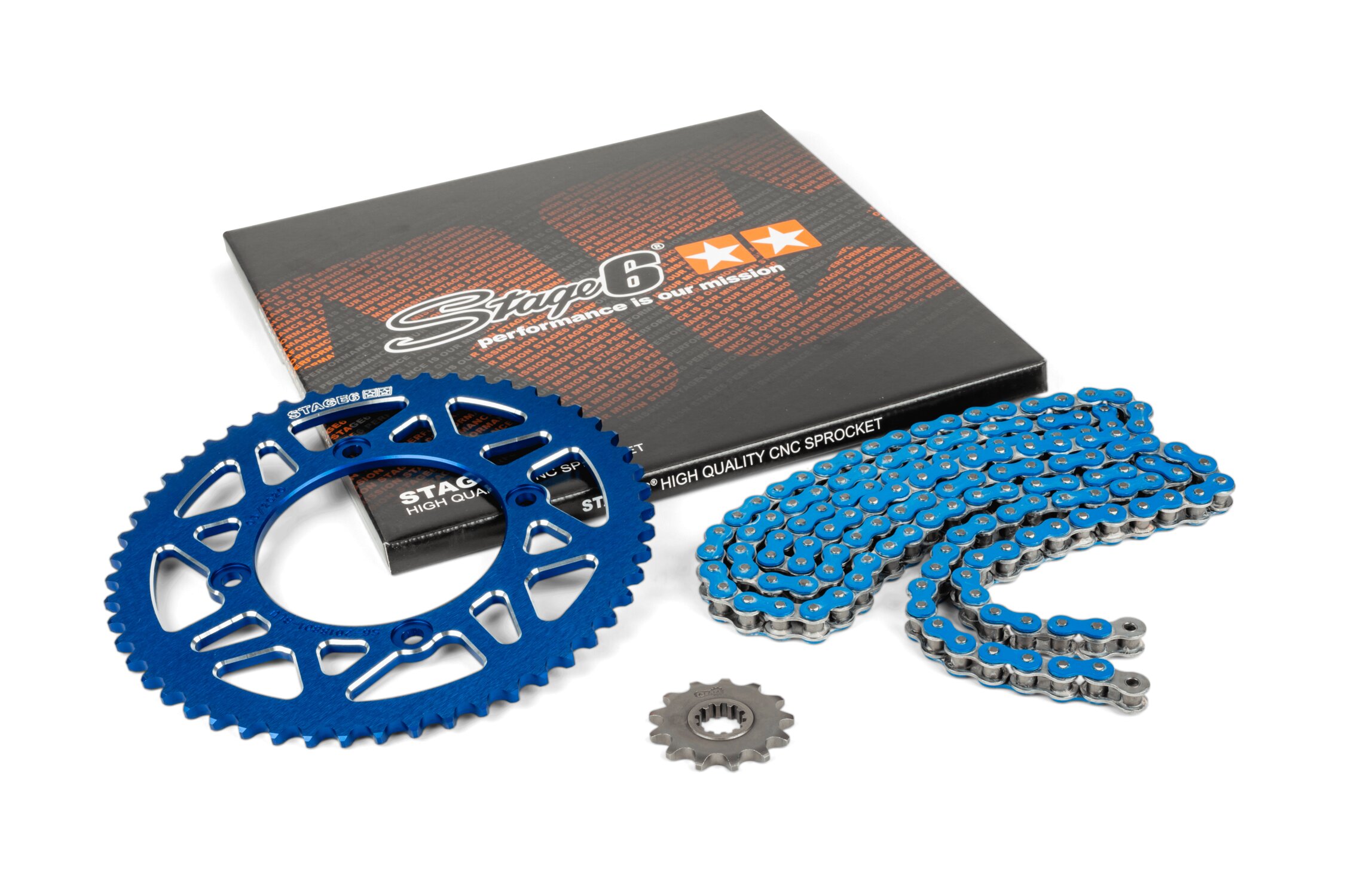Image of Kettensatz 13x53 - 420 Stage6 Alu CNC Blau Beta RR