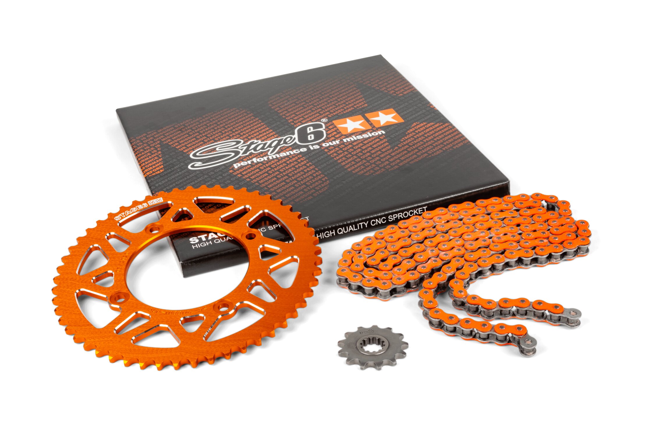 Image of Kettensatz 13x53 - 420 Stage6 Alu CNC Orange Beta RR