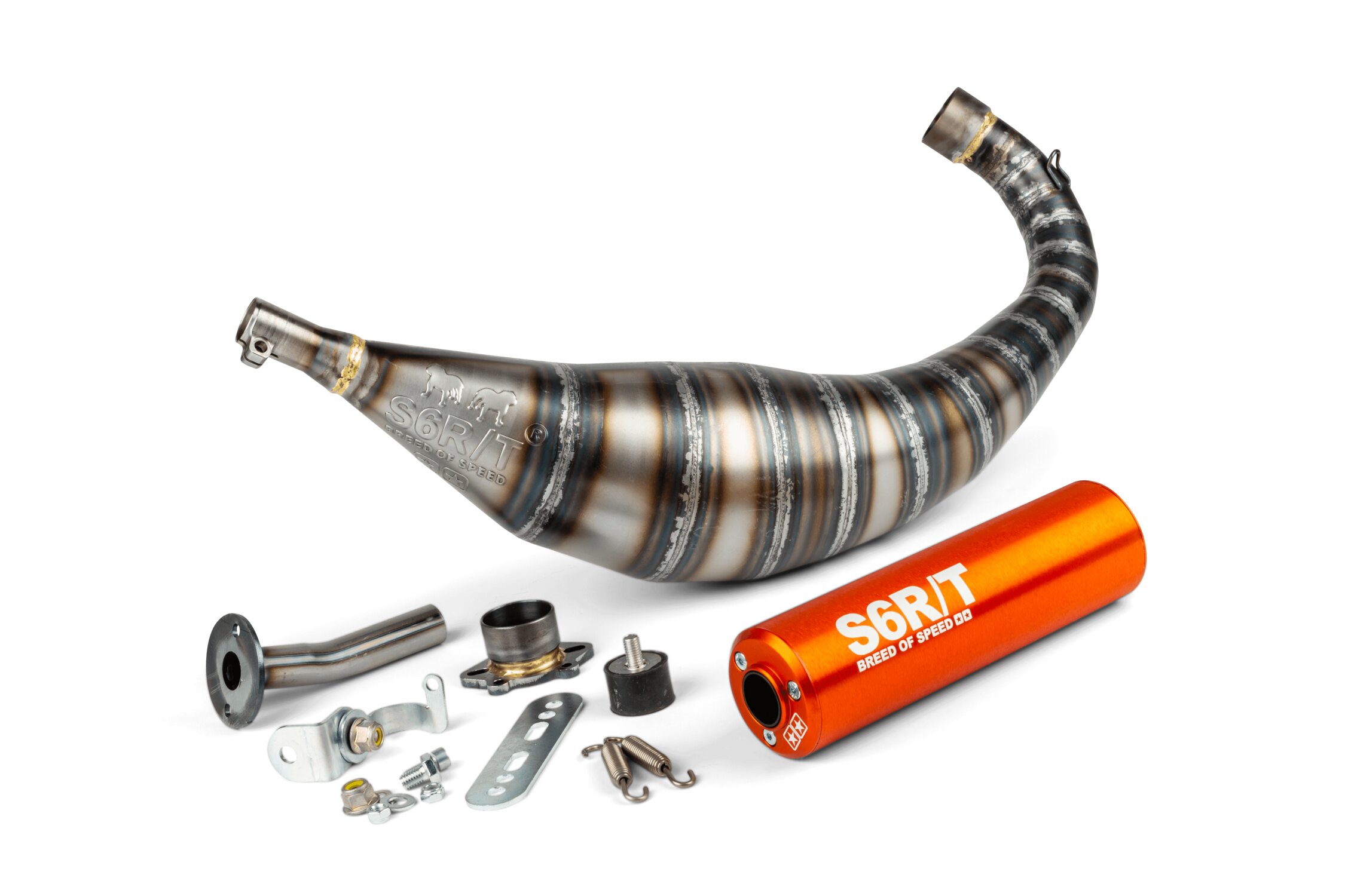Image of Auspuff Stage6 R/T 90 - 100cc CNC Orange Derbi