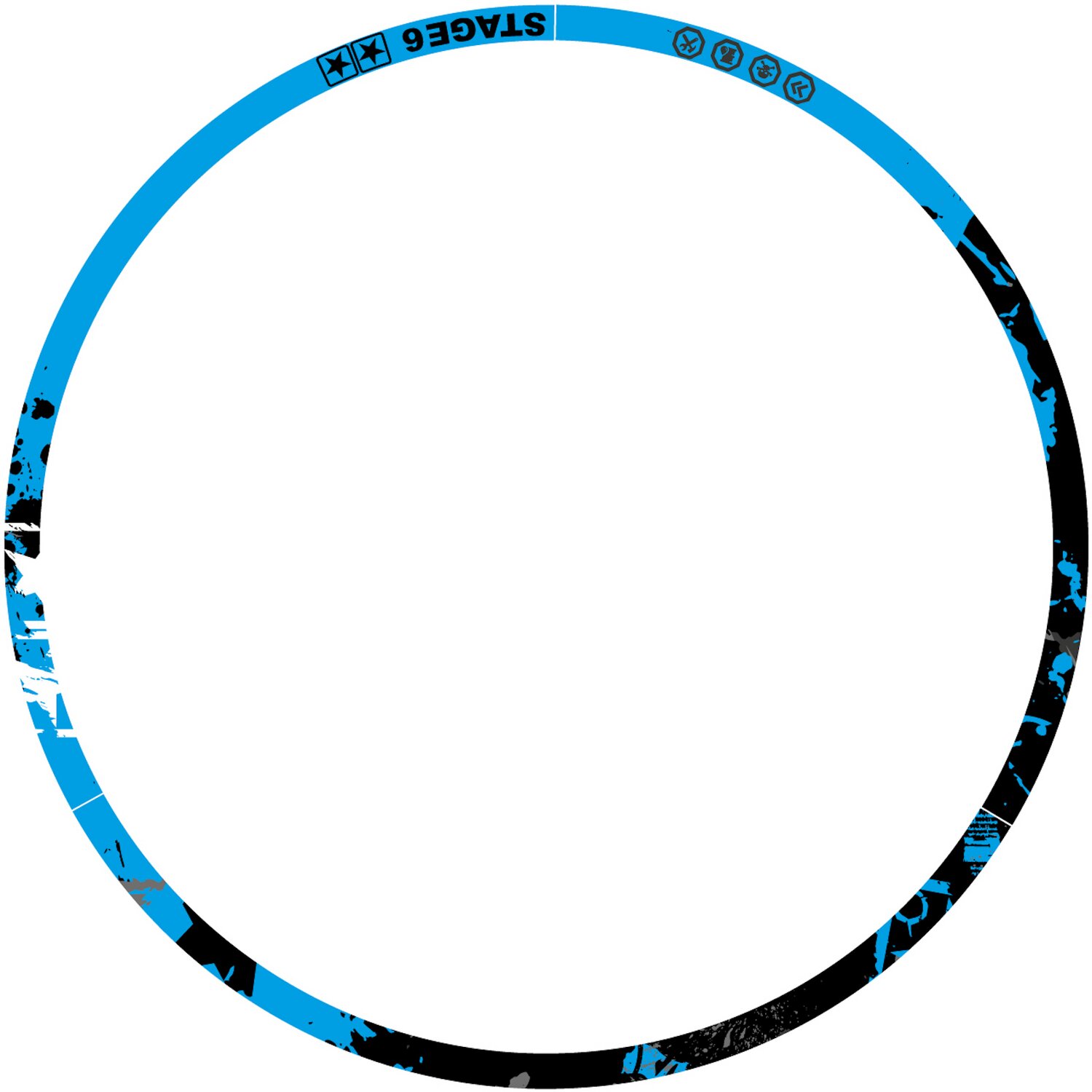 Image of Felgenrandaufkleber Kit 17" Stage6 blau / schwarz