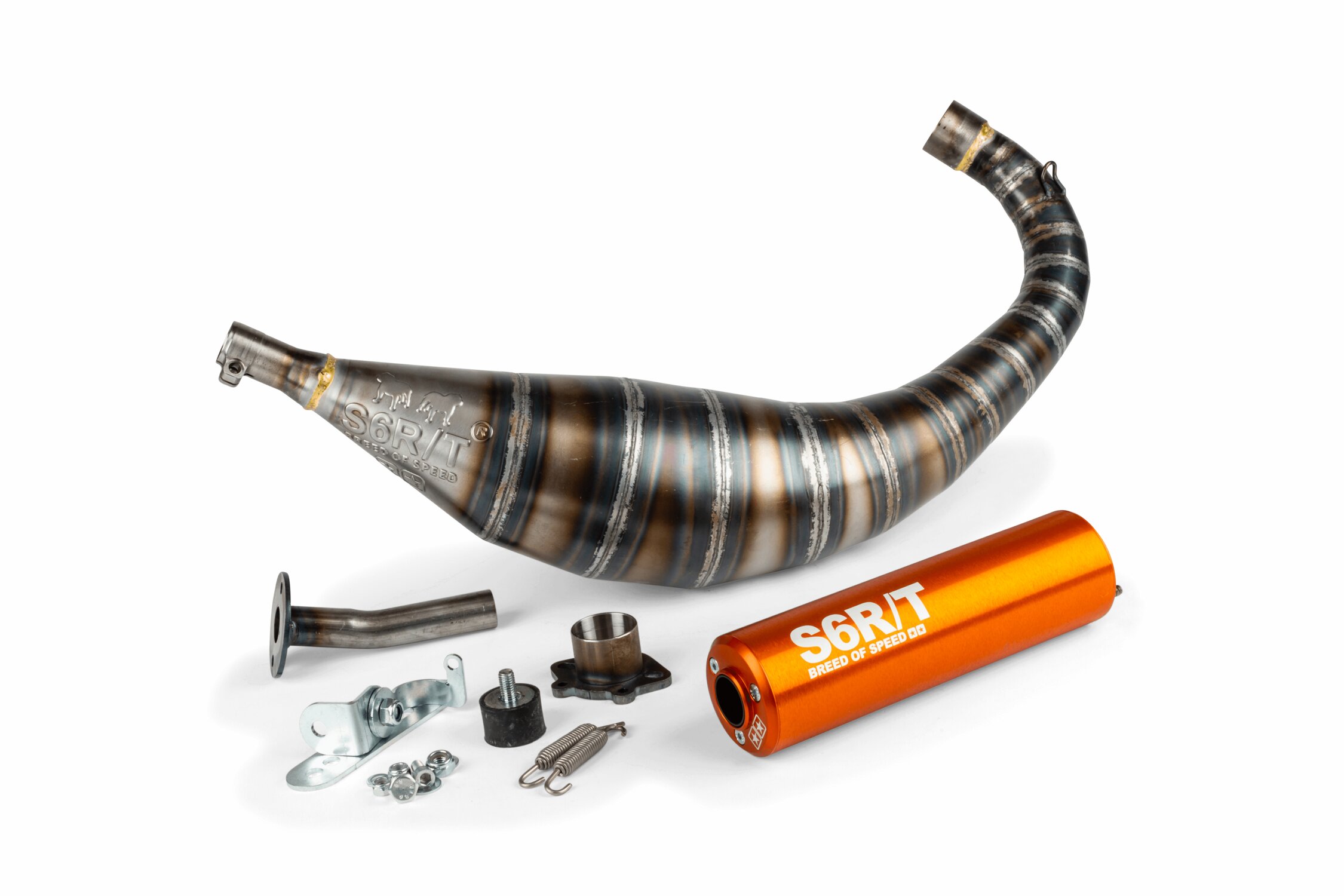 Image of Auspuff Stage6 R/T 80 - 90cc CNC Orange Derbi