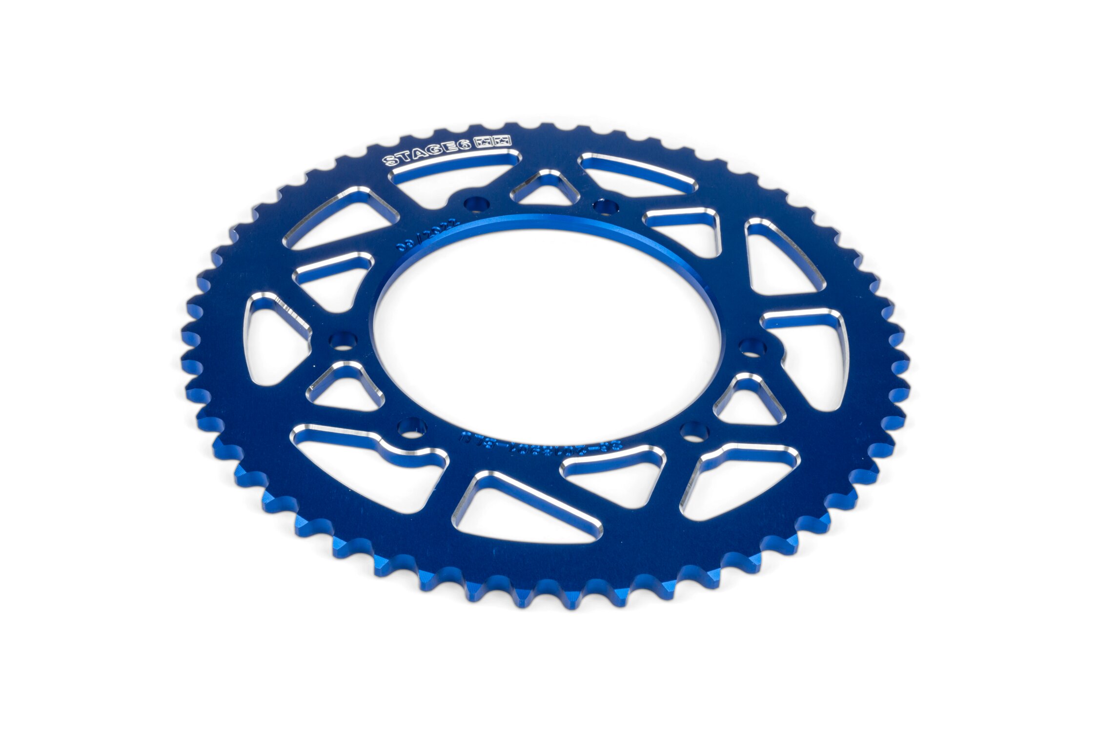 Image of Kettenrad 53 Zähne - 420 Stage6 alu CNC blau Rieju MRT