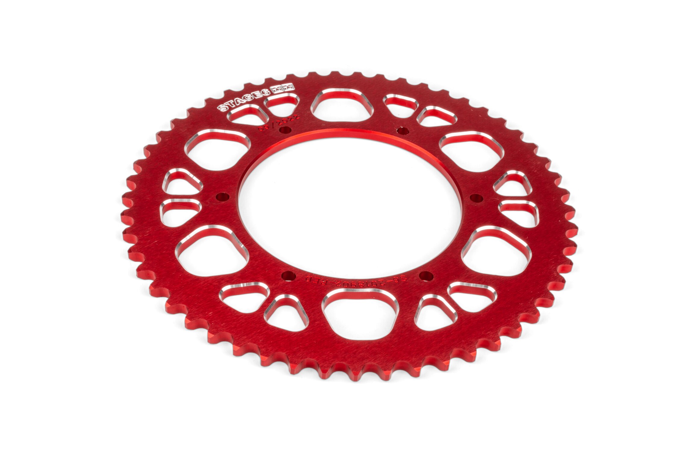 Image of Kettenrad 53 Zähne - 420 Stage6 alu CNC rot Aprilia SX 50