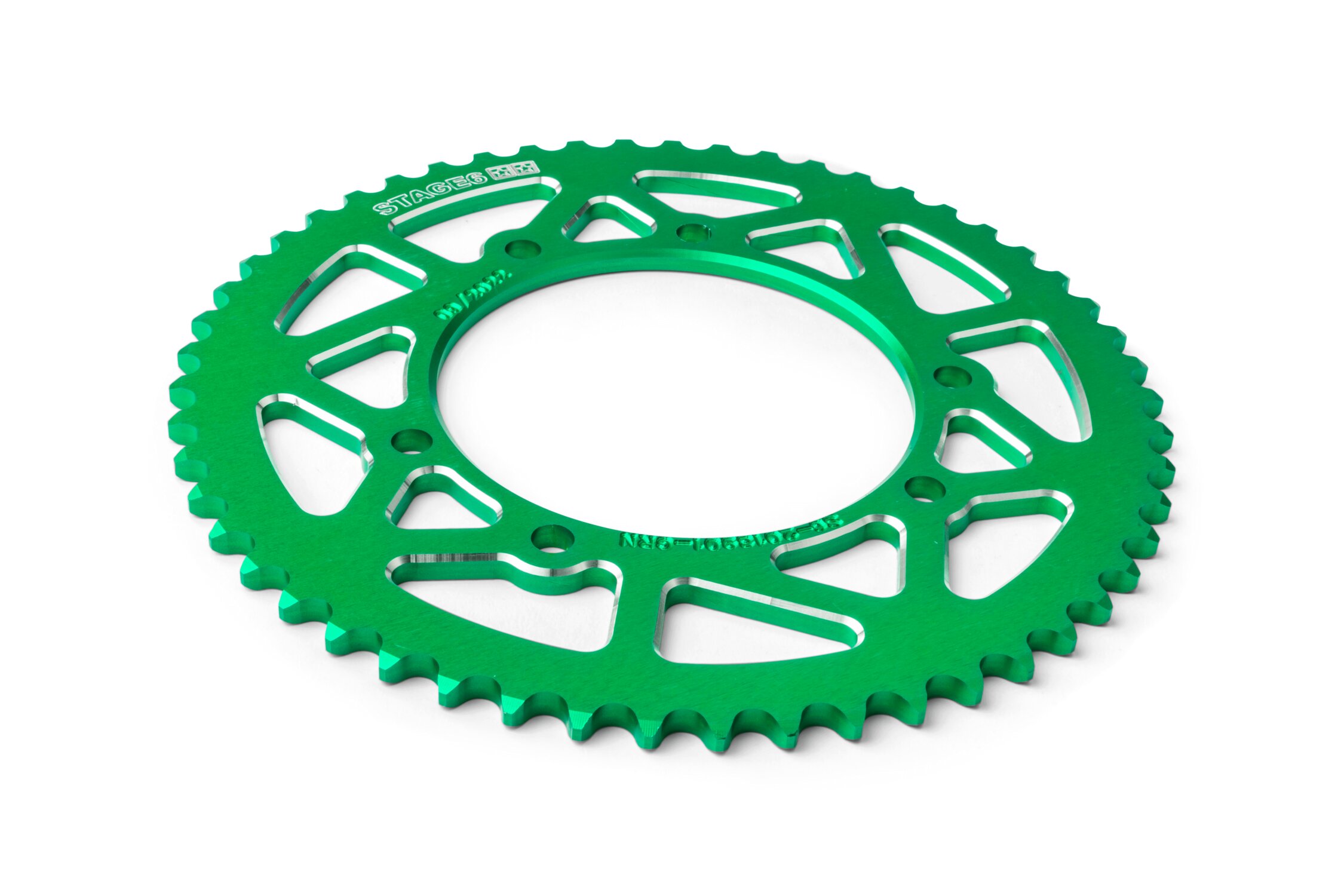 Image of Kettenrad 53 Zähne - 420 Stage6 alu CNC grün Rieju MRT