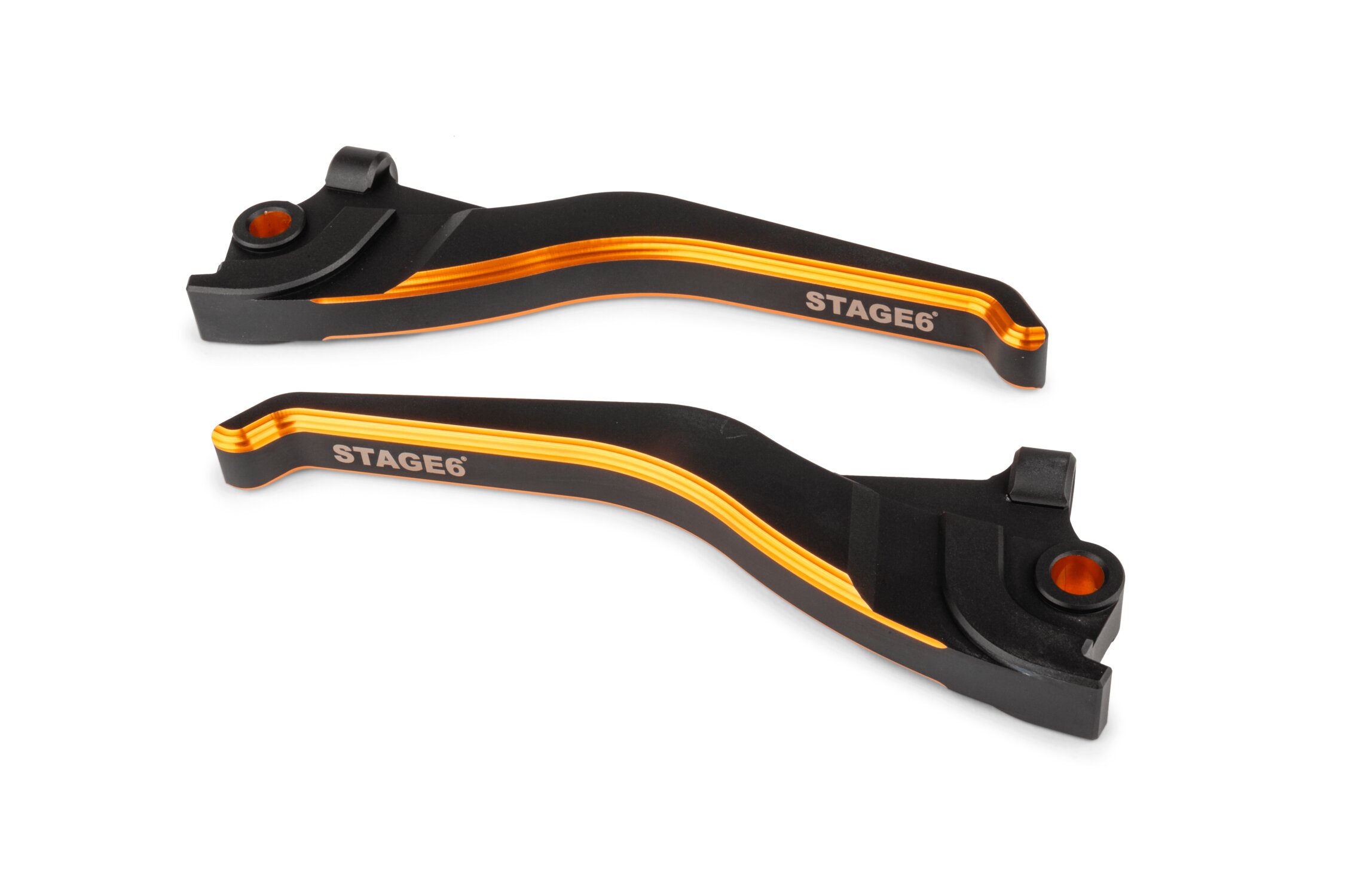 Image of Hebelset Stage6 CNC schwarz / orange Yamaha Aerox bis 2012