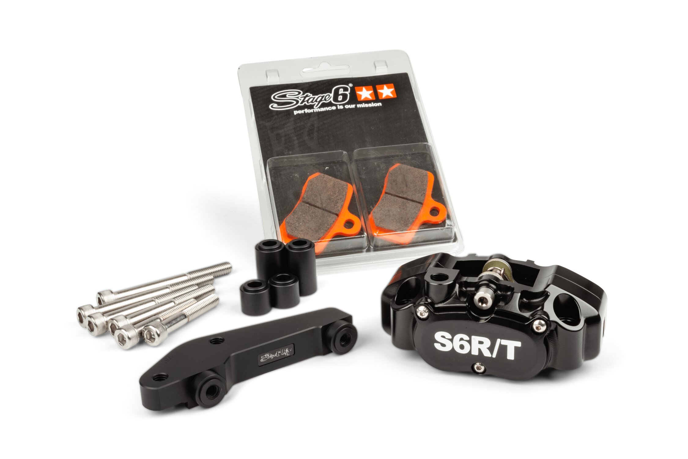 Image of 4-Kolben Bremssattel mit Adapter Brembo Stage6 R/T Schwarz