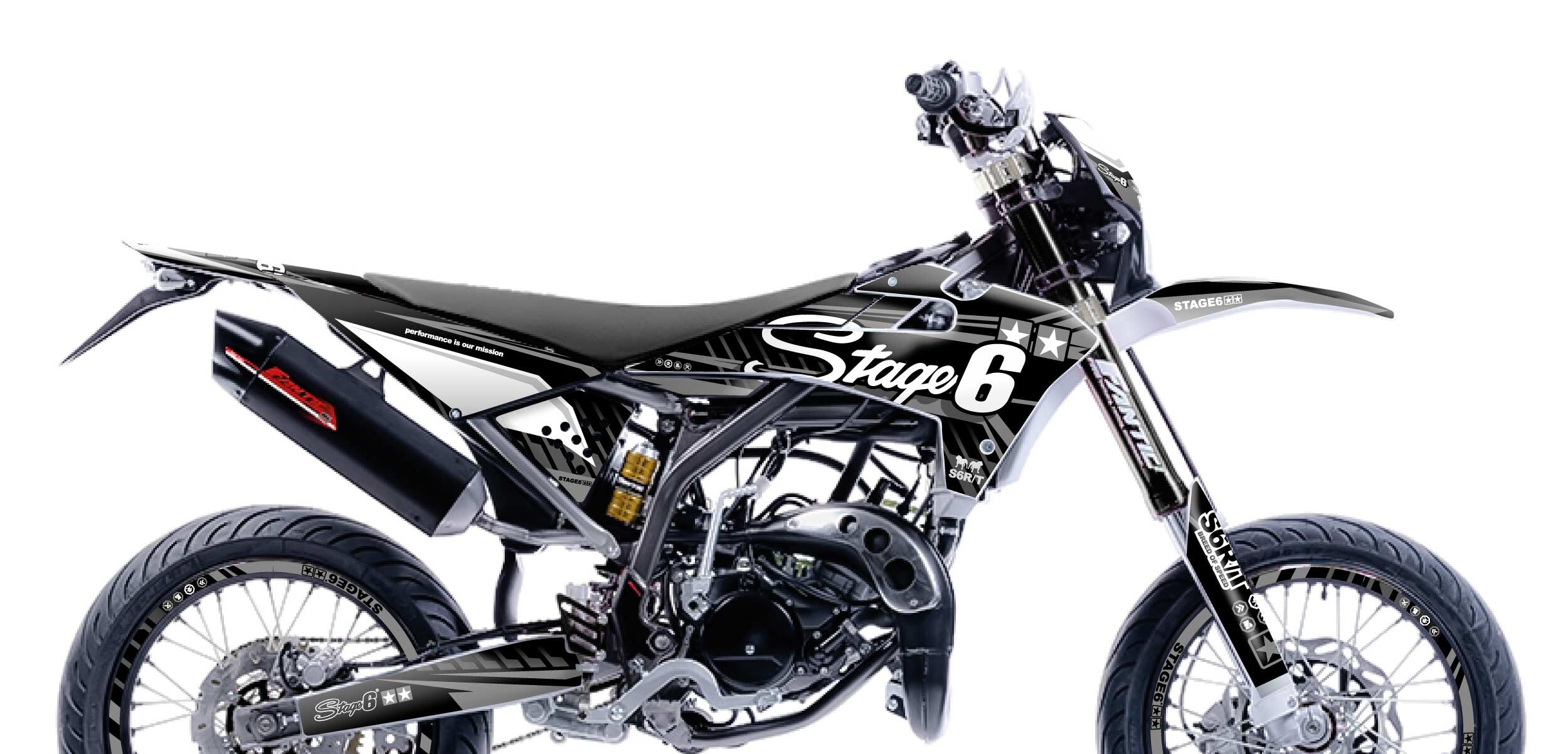 Image of Dekor Kit Fantic XM 50 2017 - 2022 Stage6 Schwarz