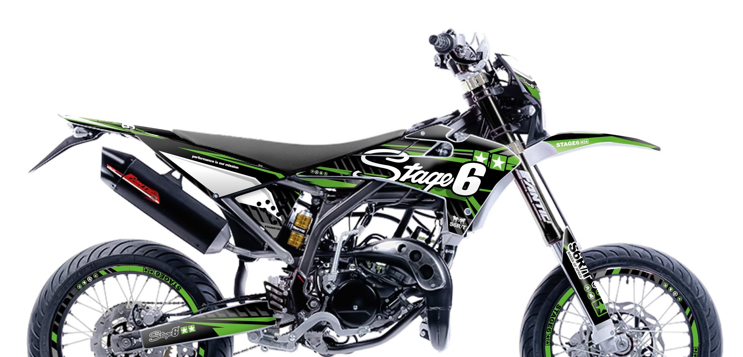 Image of Dekor Kit Fantic XM 50 2017 - 2022 Stage6 Grün