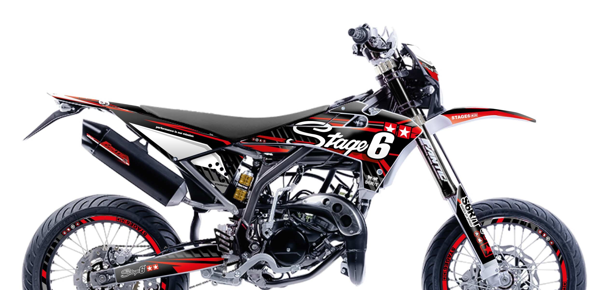 Image of Dekor Kit Fantic XM 50 2017 - 2022 Stage6 Rot