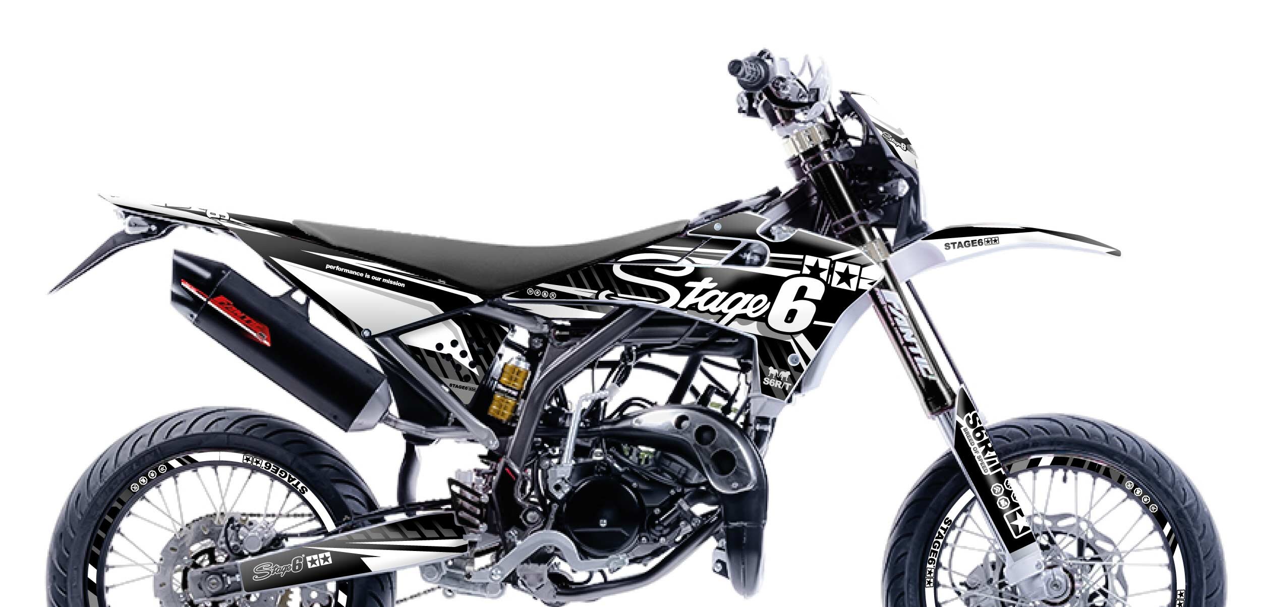 Image of Dekor Kit Fantic XM 50 2017 - 2022 Stage6 Blanc