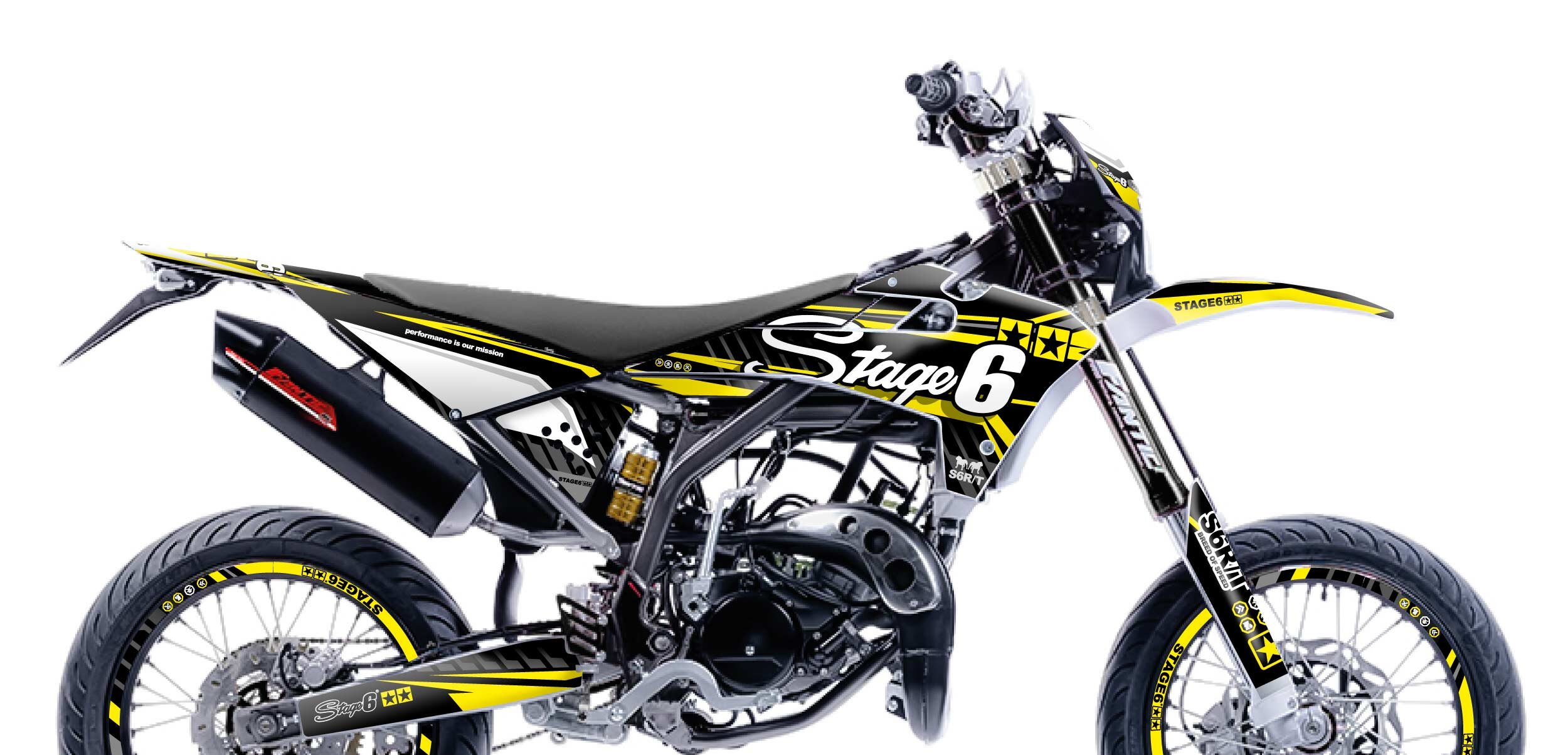 Image of Dekor Kit Fantic XM 50 2017 - 2022 Stage6 Gelb