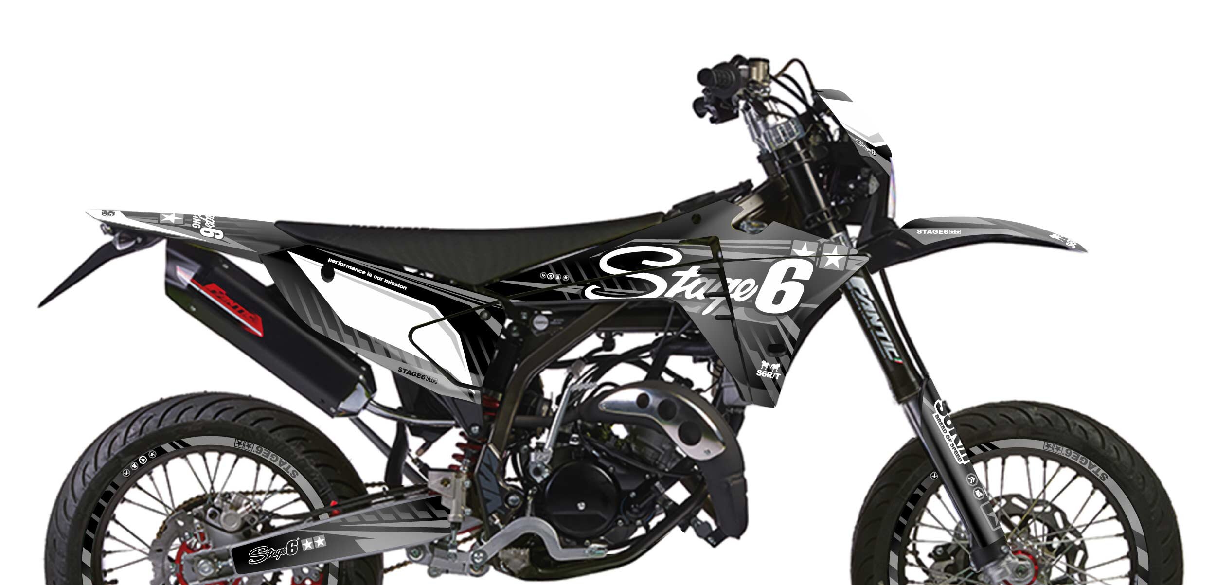 Image of Dekor Kit Fantic XM 50 ab 2023 Stage6 Schwarz