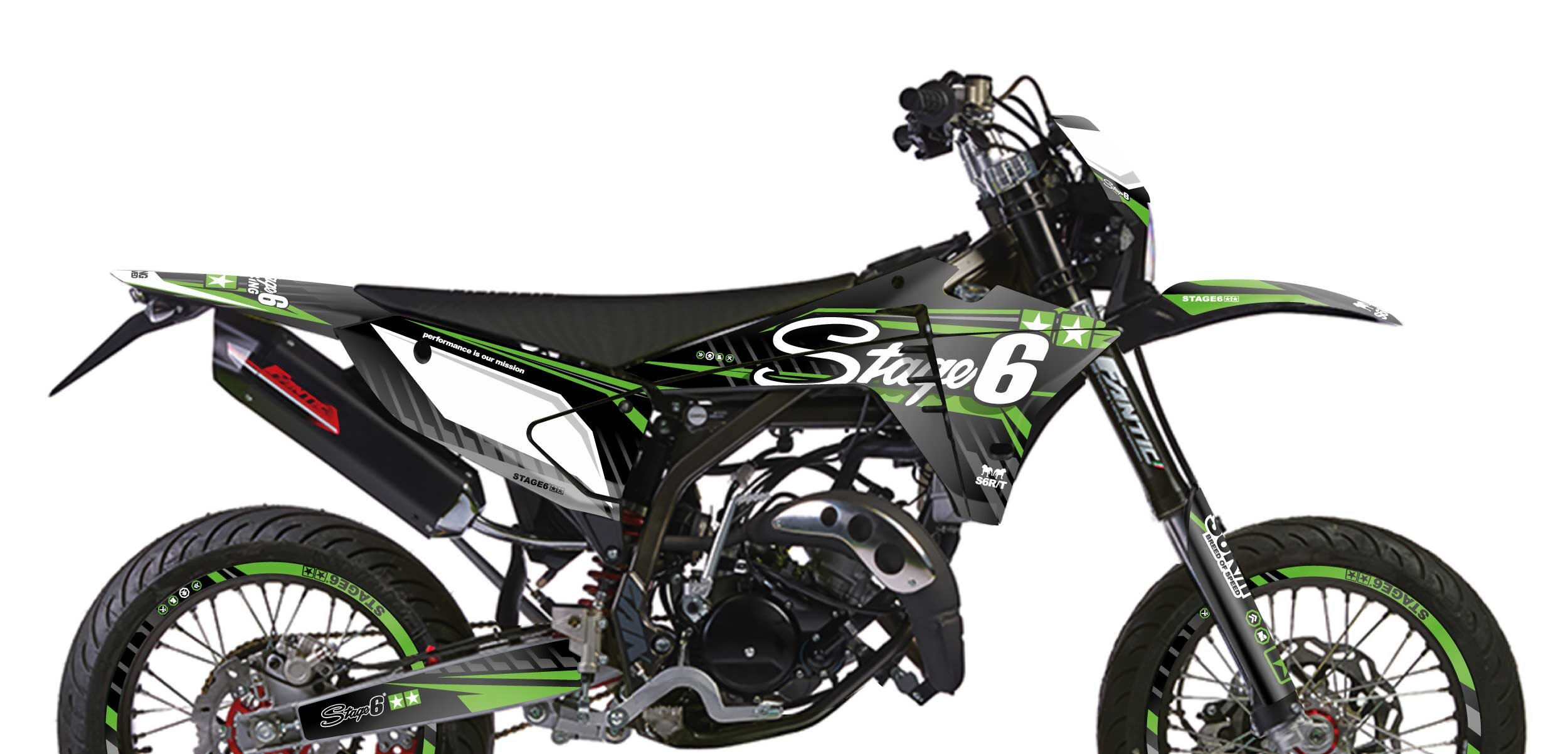 Image of Dekor Kit Fantic XM 50 ab 2023 Stage6 Grün