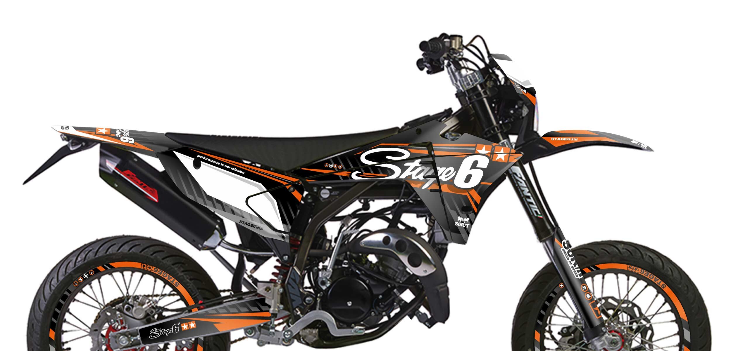 Image of Dekor Kit Fantic XM 50 ab 2023 Stage6 Orange