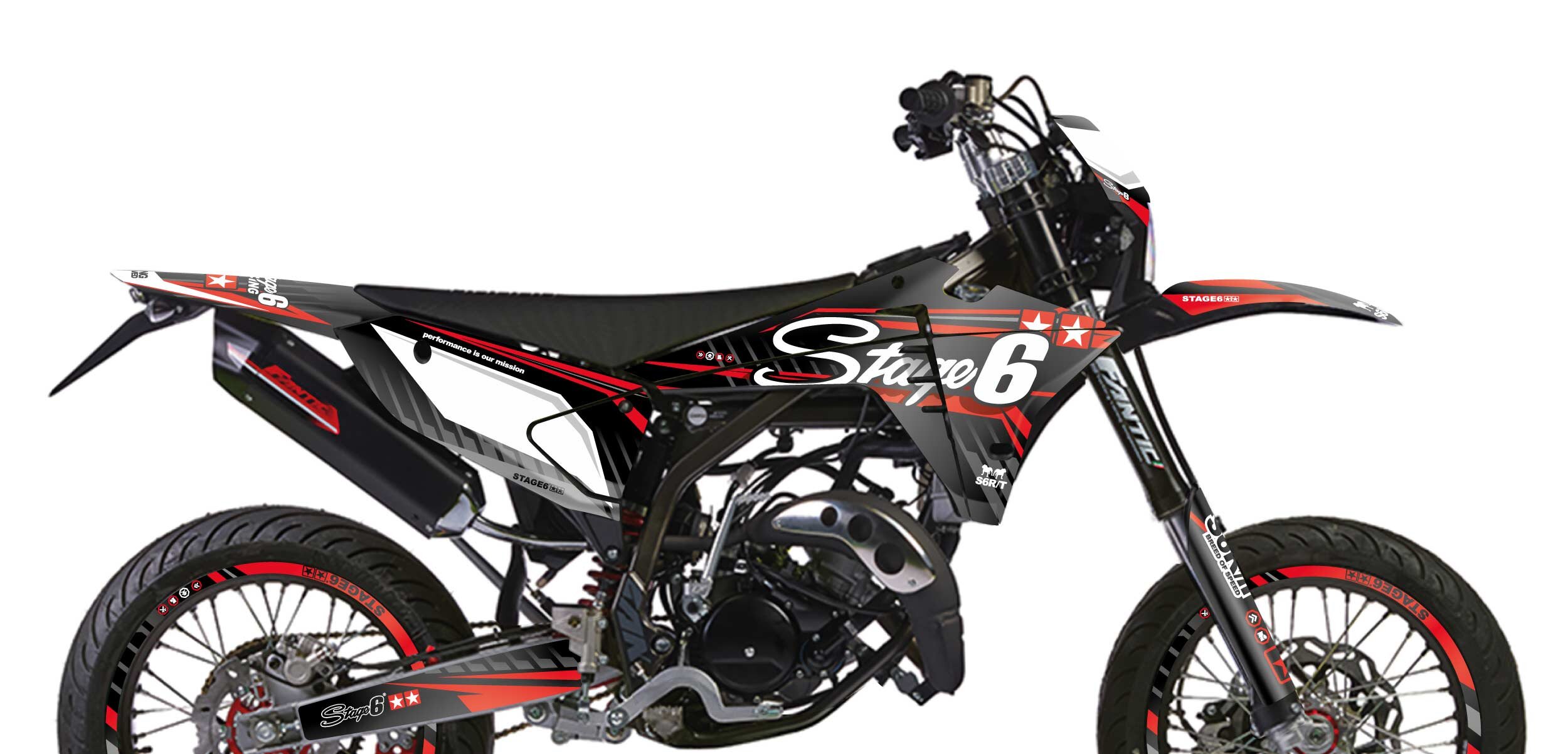 Image of Dekor Kit Fantic XM 50 ab 2023 Stage6 Rot