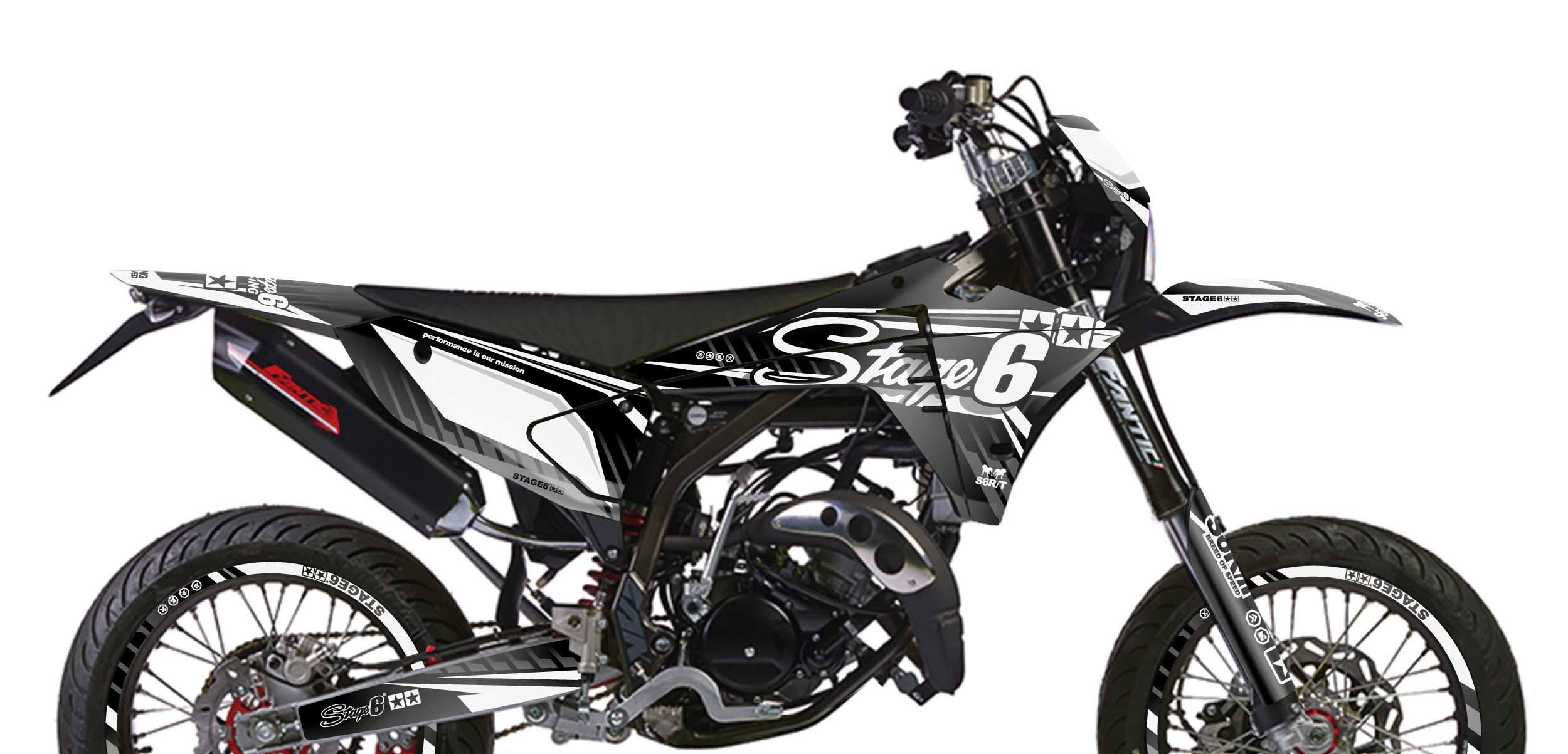 Image of Dekor Kit Fantic XM 50 ab 2023 Stage6 Blanc