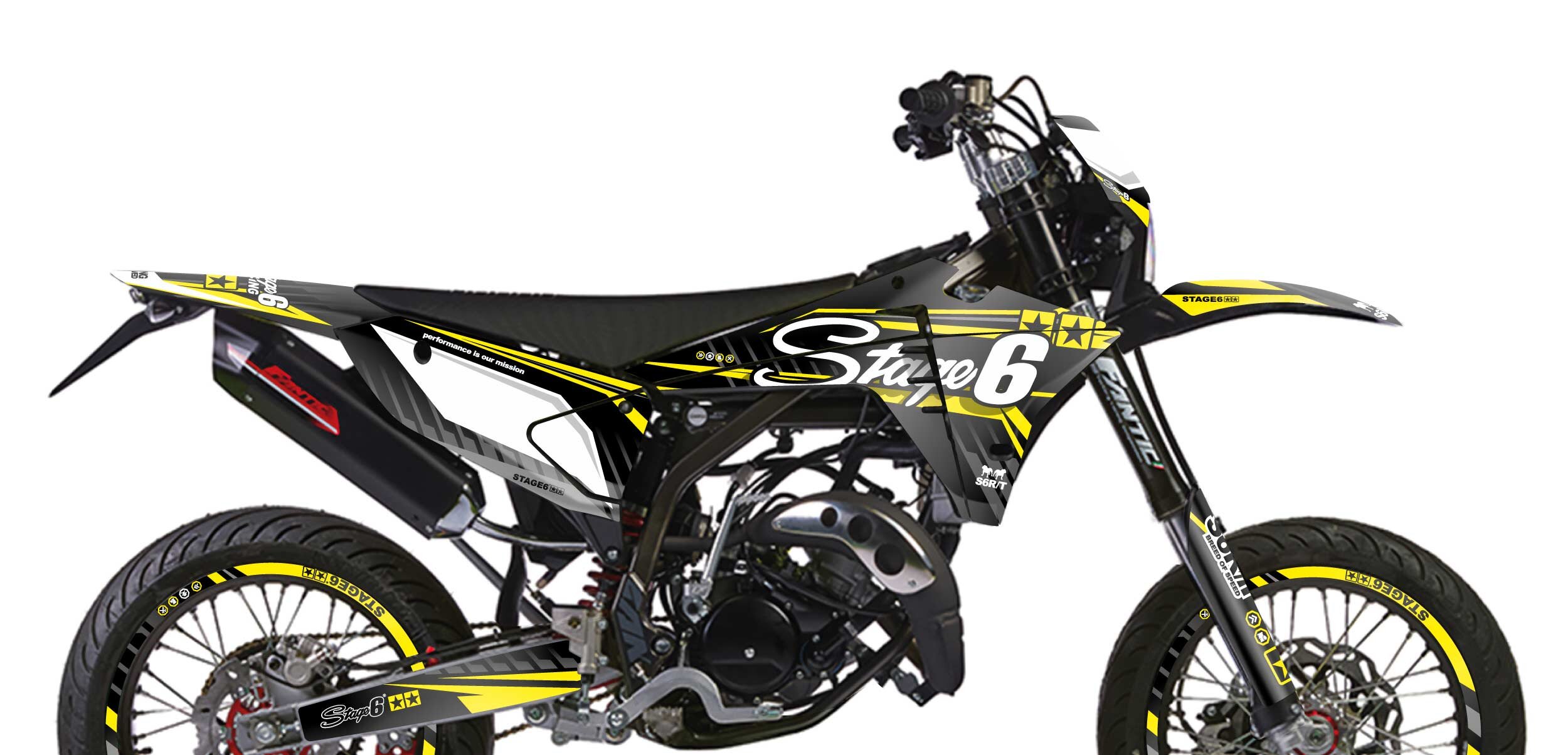 Image of Dekor Kit Fantic XM 50 ab 2023 Stage6 Gelb
