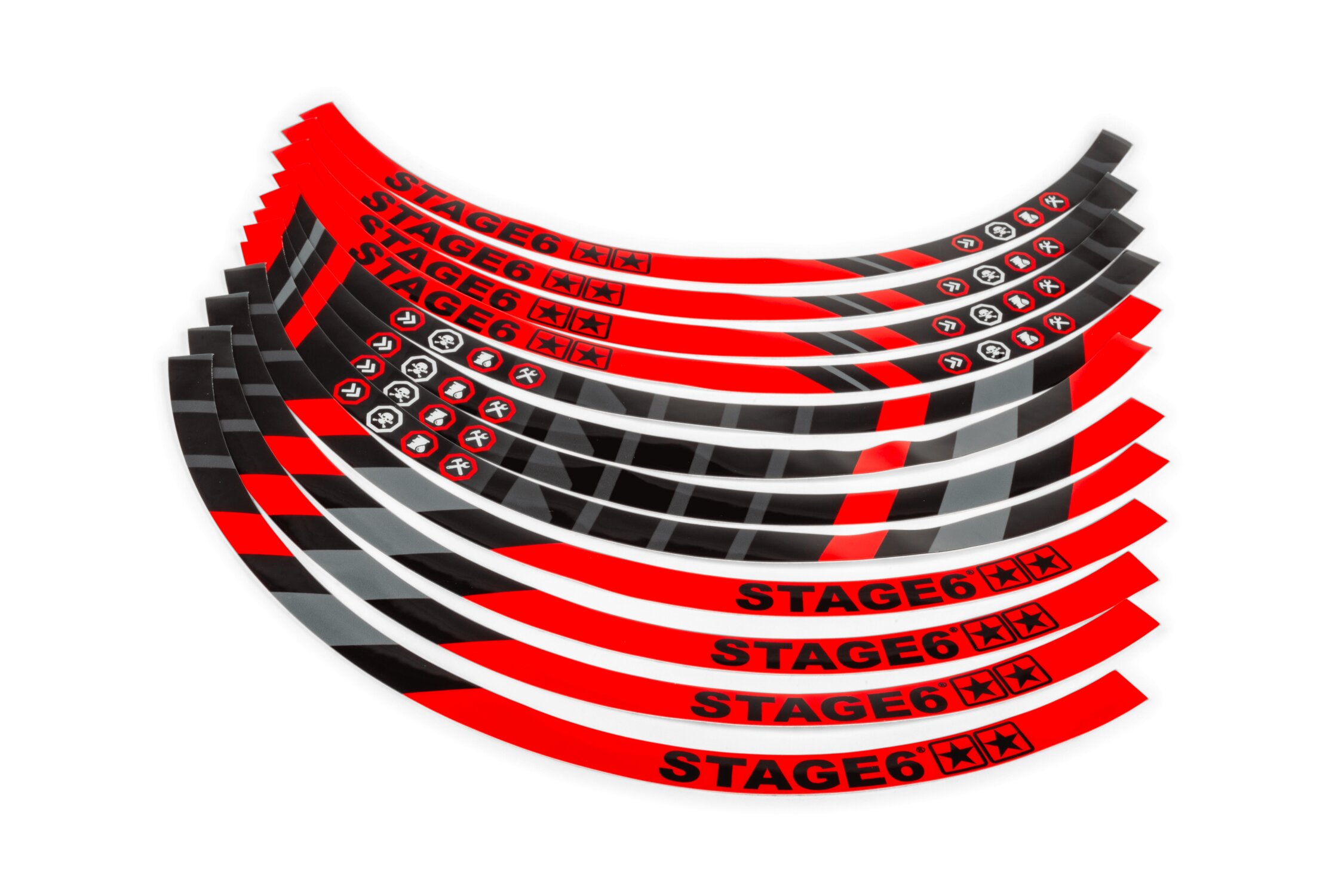 Image of Felgenrandaufkleber Set Roller 13" Stage6 Rot