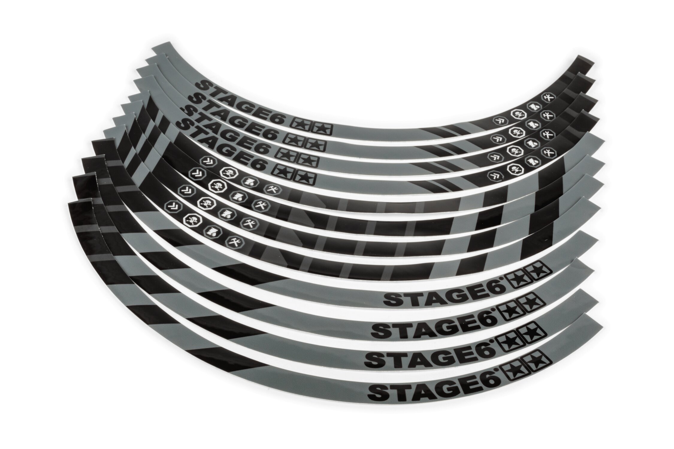 Image of Felgenrandaufkleber Set Roller 12" Stage6 Schwarz