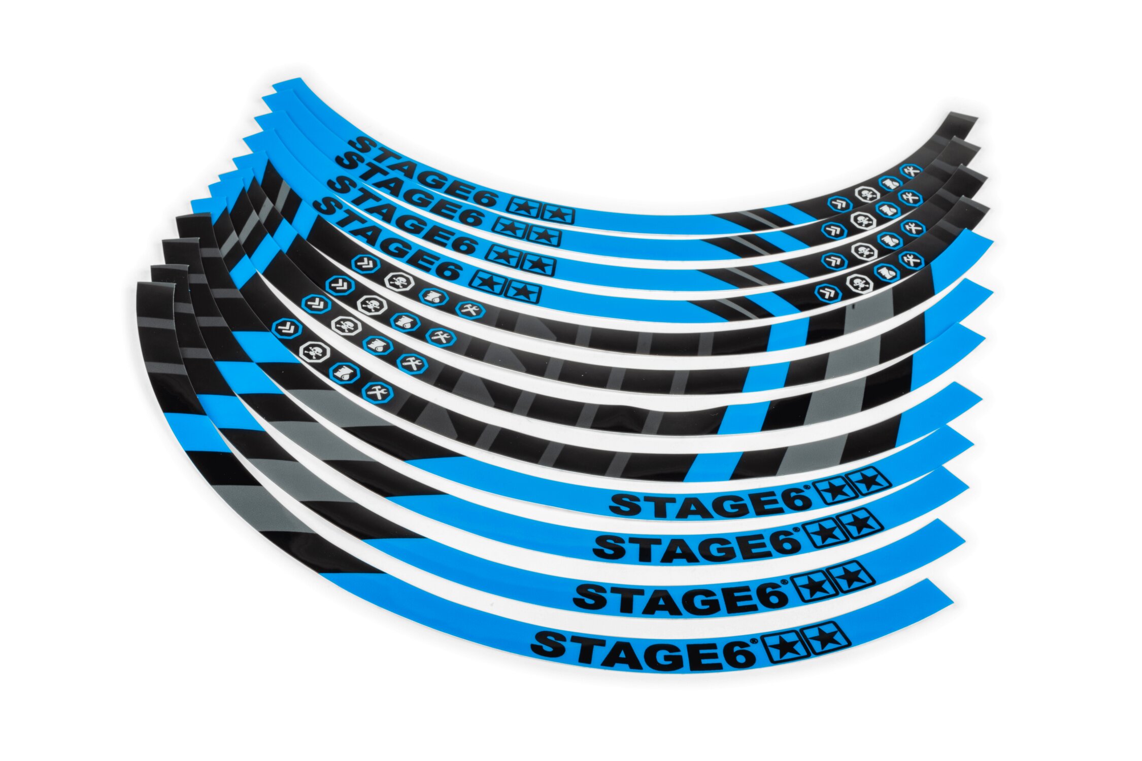 Image of Felgenrandaufkleber Set Motorrad 17" Stage6 Blau