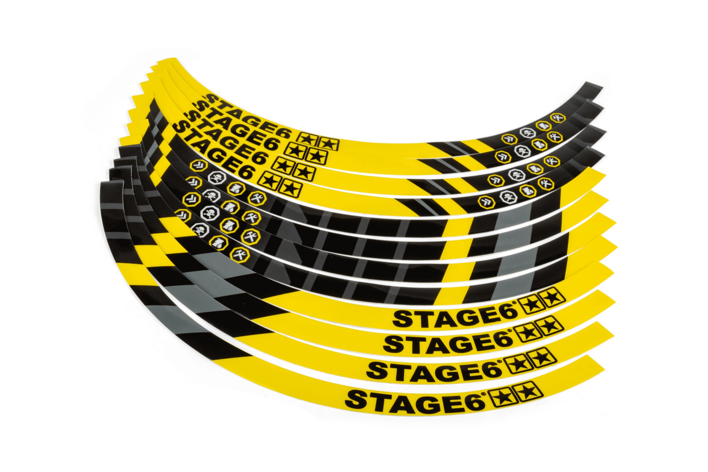 Image of Felgenrandaufkleber Set Motorrad 17" Stage6 Gelb