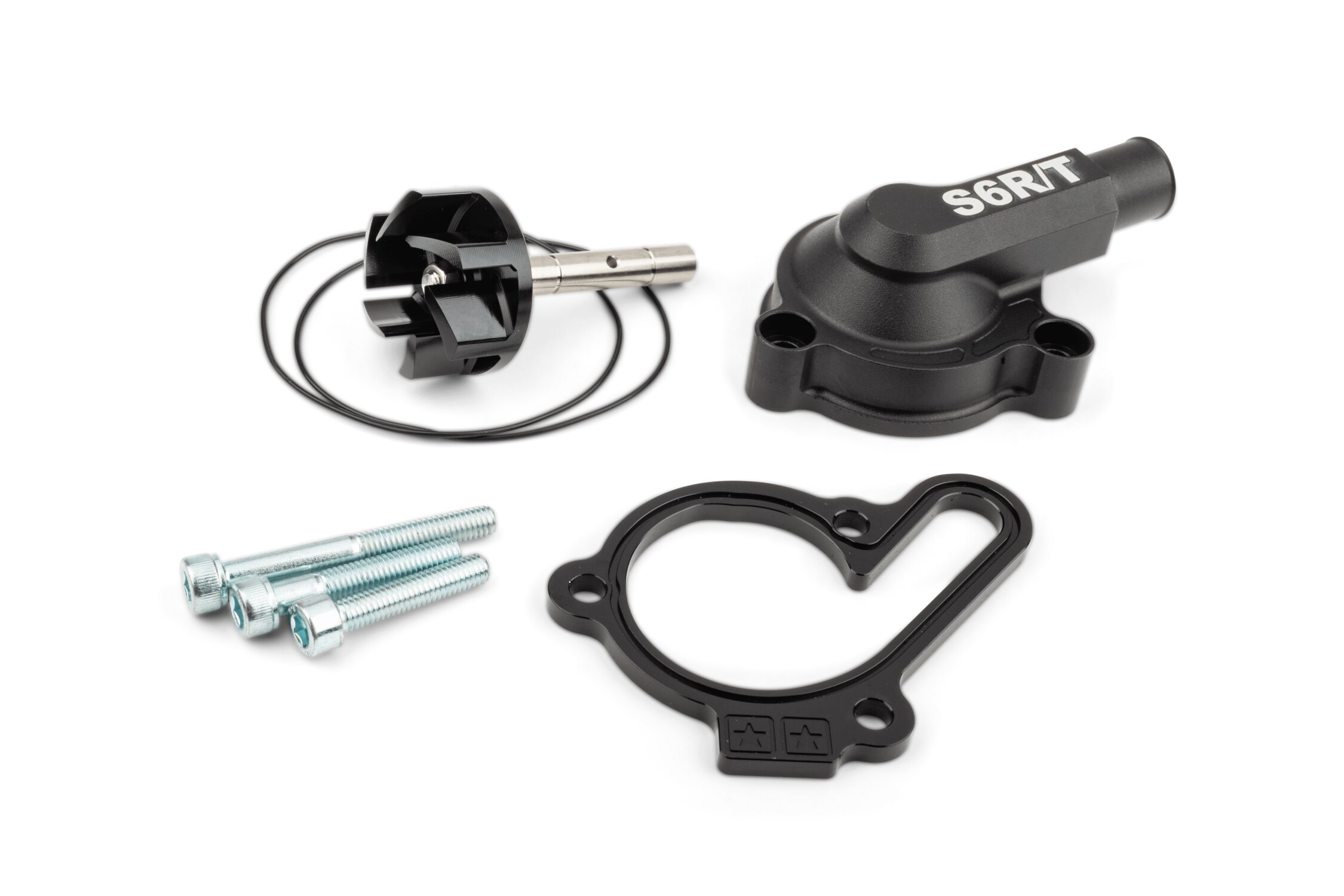 Image of Wasserpumpe High Flow inkl. Deckel Stage6 R/T Schwarz Derbi Euro 3 / Euro 4