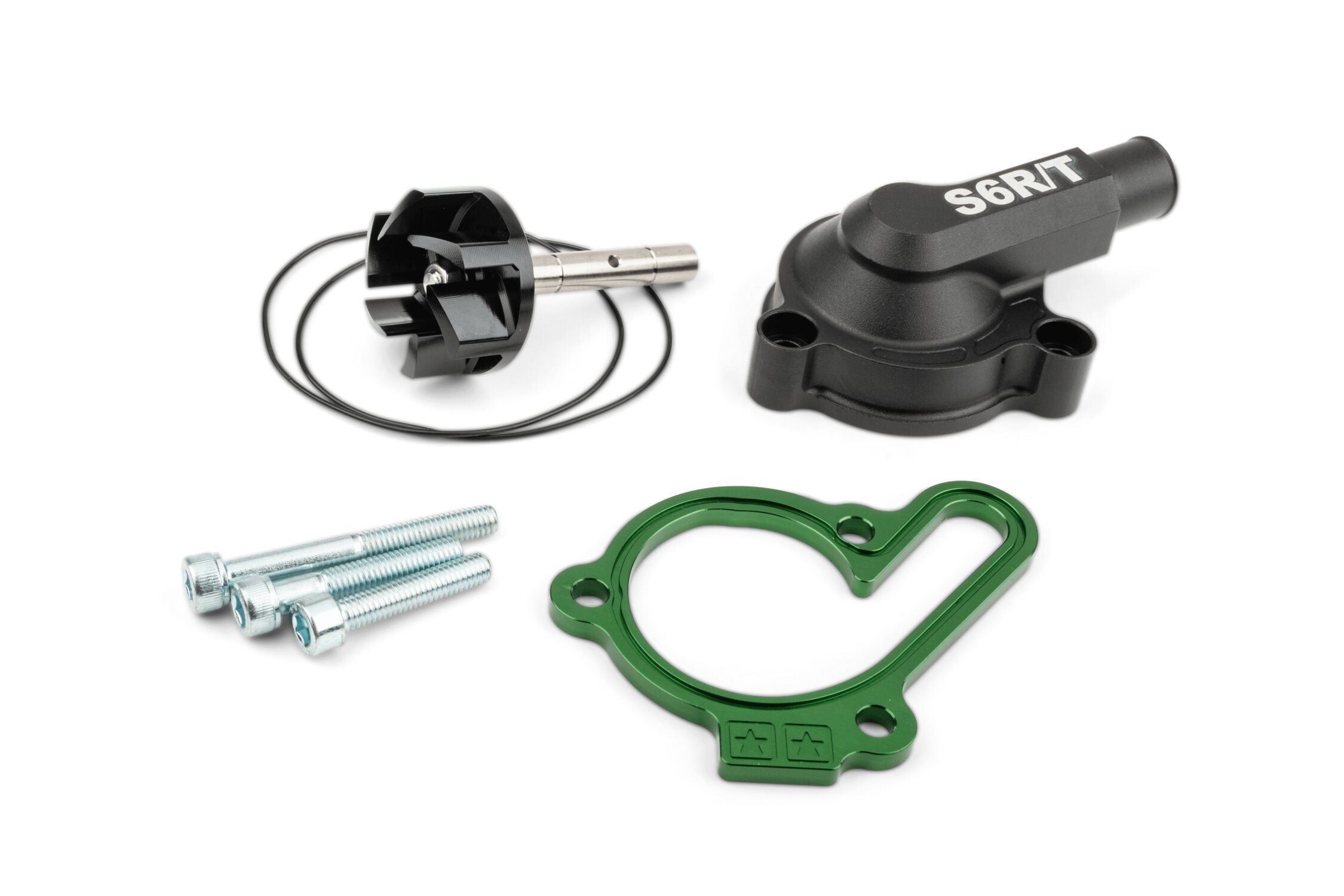 Image of Wasserpumpe High Flow inkl. Deckel Stage6 R/T Grün Derbi Euro 3 / Euro 4
