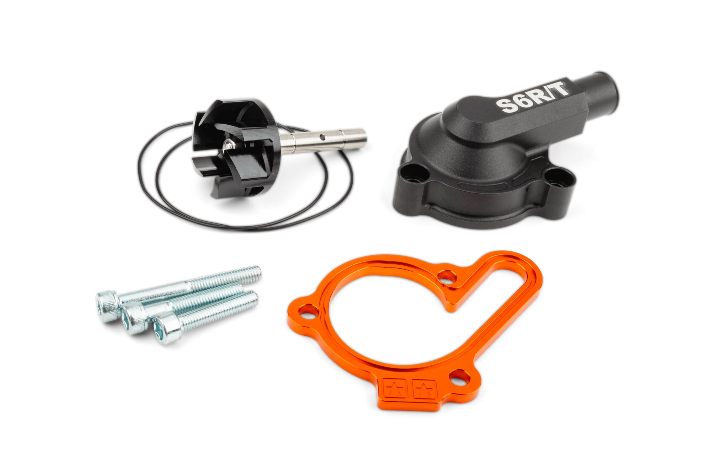 Image of Wasserpumpe High Flow inkl. Deckel Stage6 R/T Orange Derbi Euro 3 / Euro 4