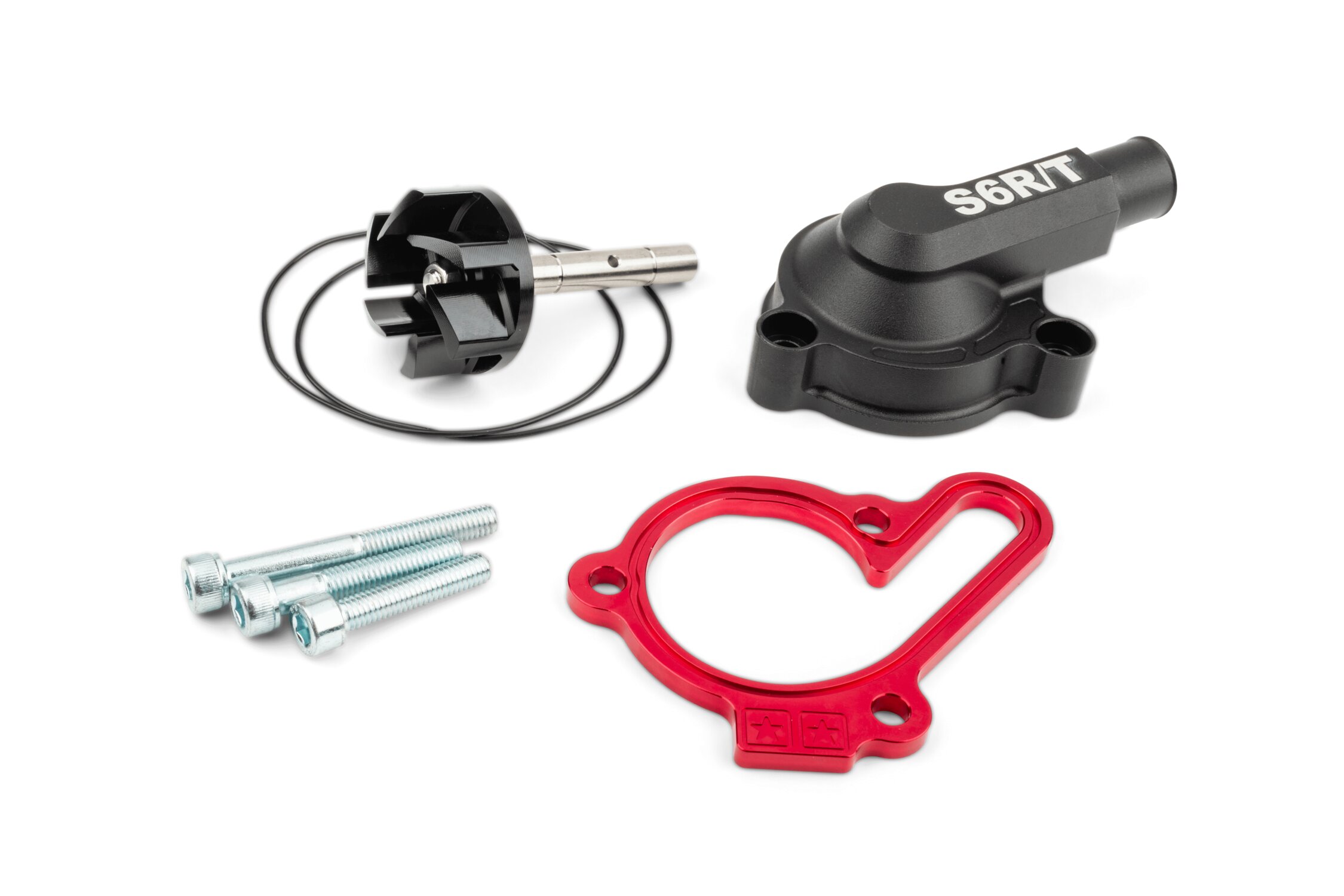 Image of Wasserpumpe High Flow inkl. Deckel Stage6 R/T Rot Derbi Euro 3 / Euro 4