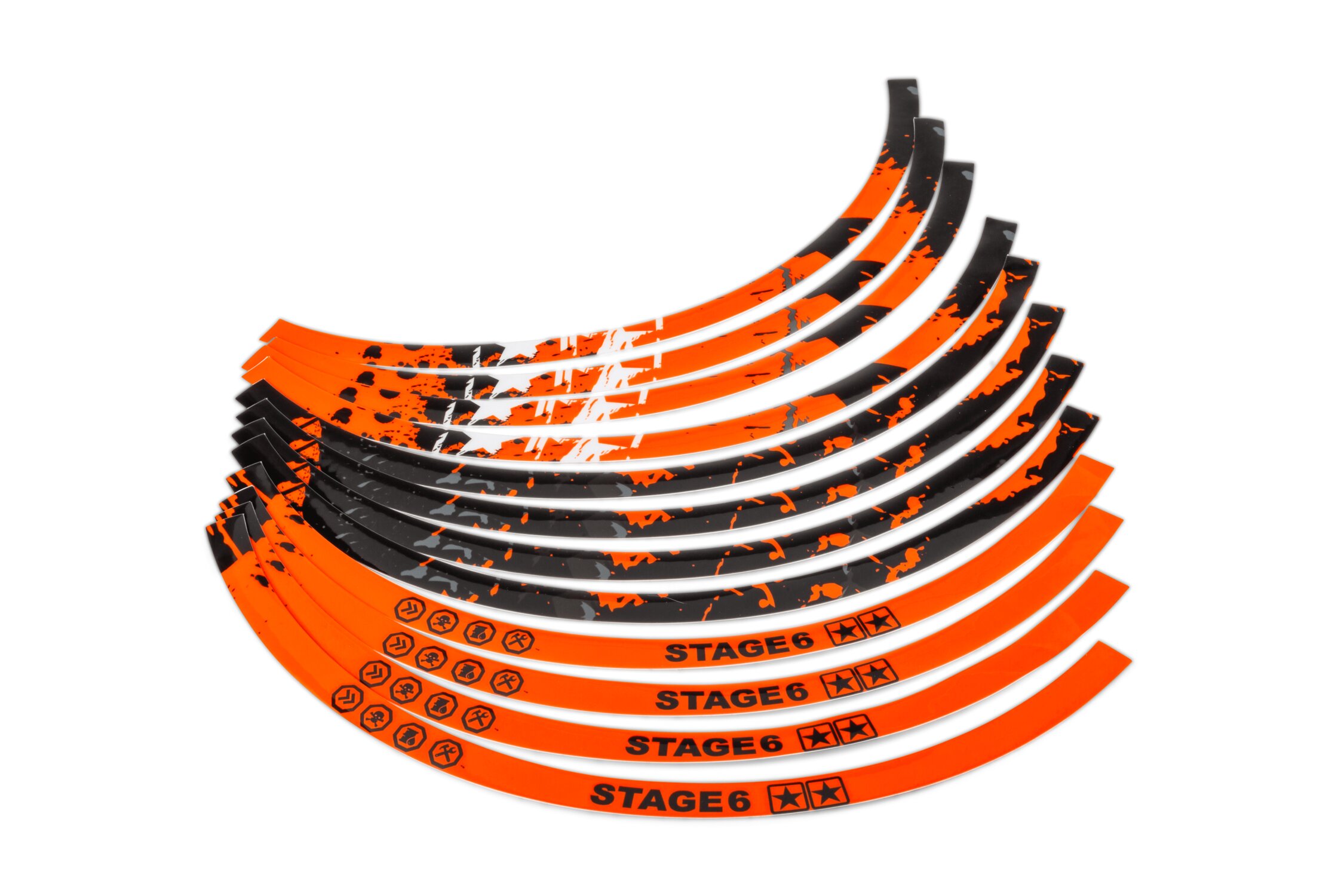 Image of Felgenaufkleber 13" Stage6 orange / schwarz