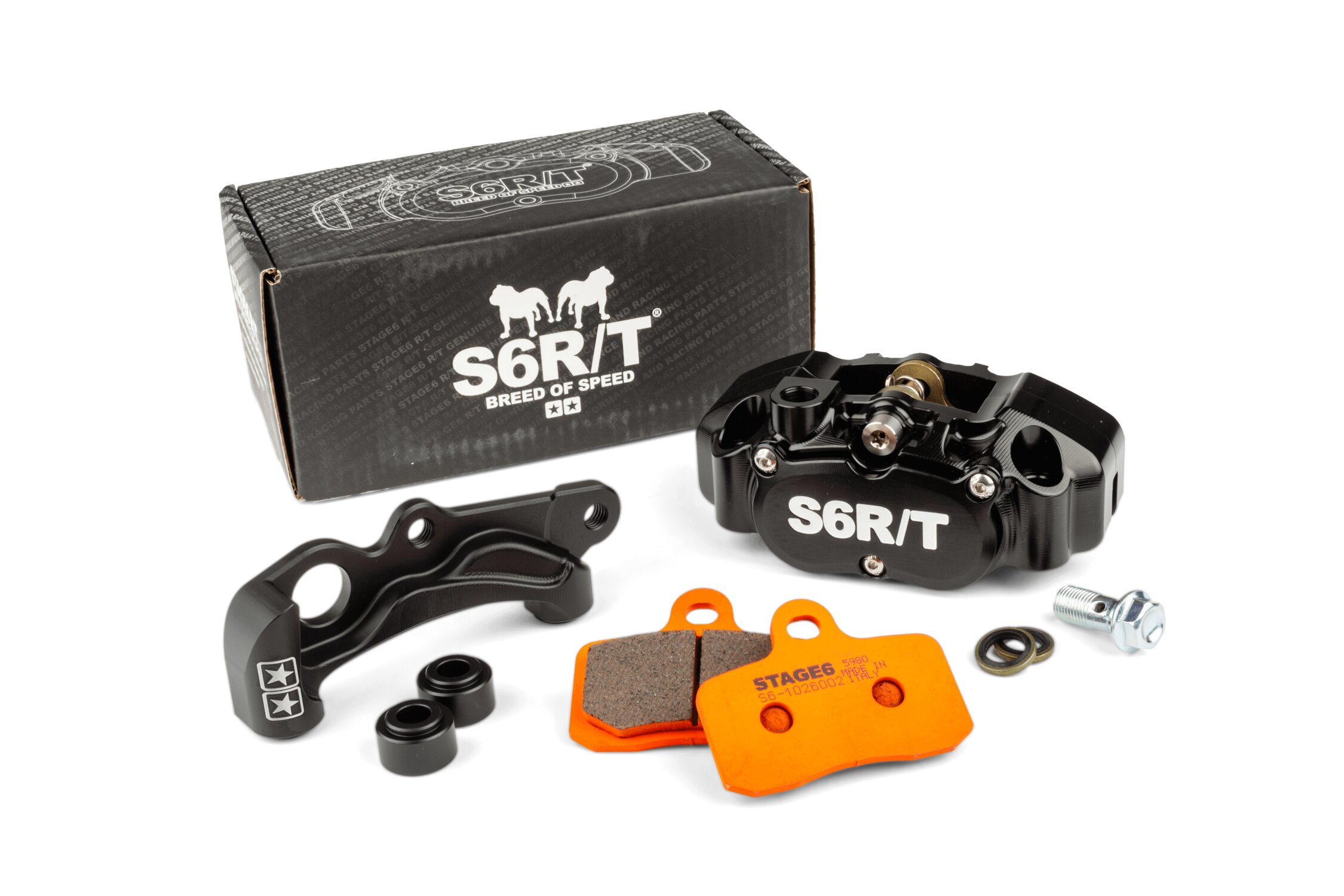 Image of 4-Kolben Bremssattel mit Adapter Vespa Stage6 R/T schwarz