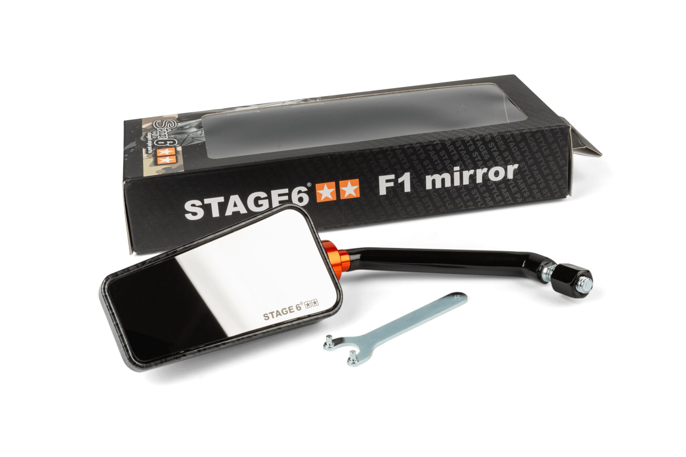 Image of Spiegel Stage6 F1 links M8 Carbon-look glanz