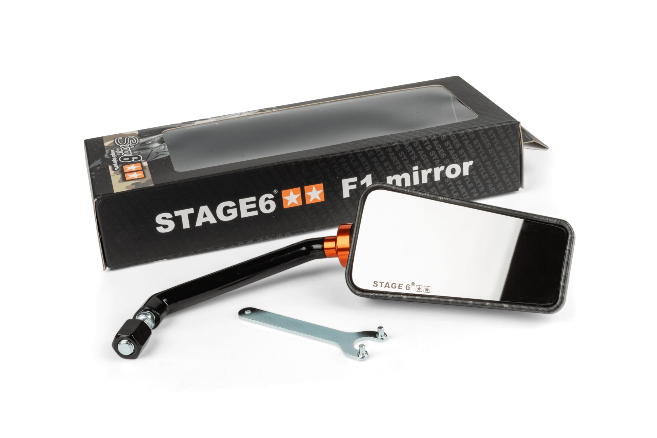 Image of Spiegel Stage6 F1 rechts M8 Carbon-look matt