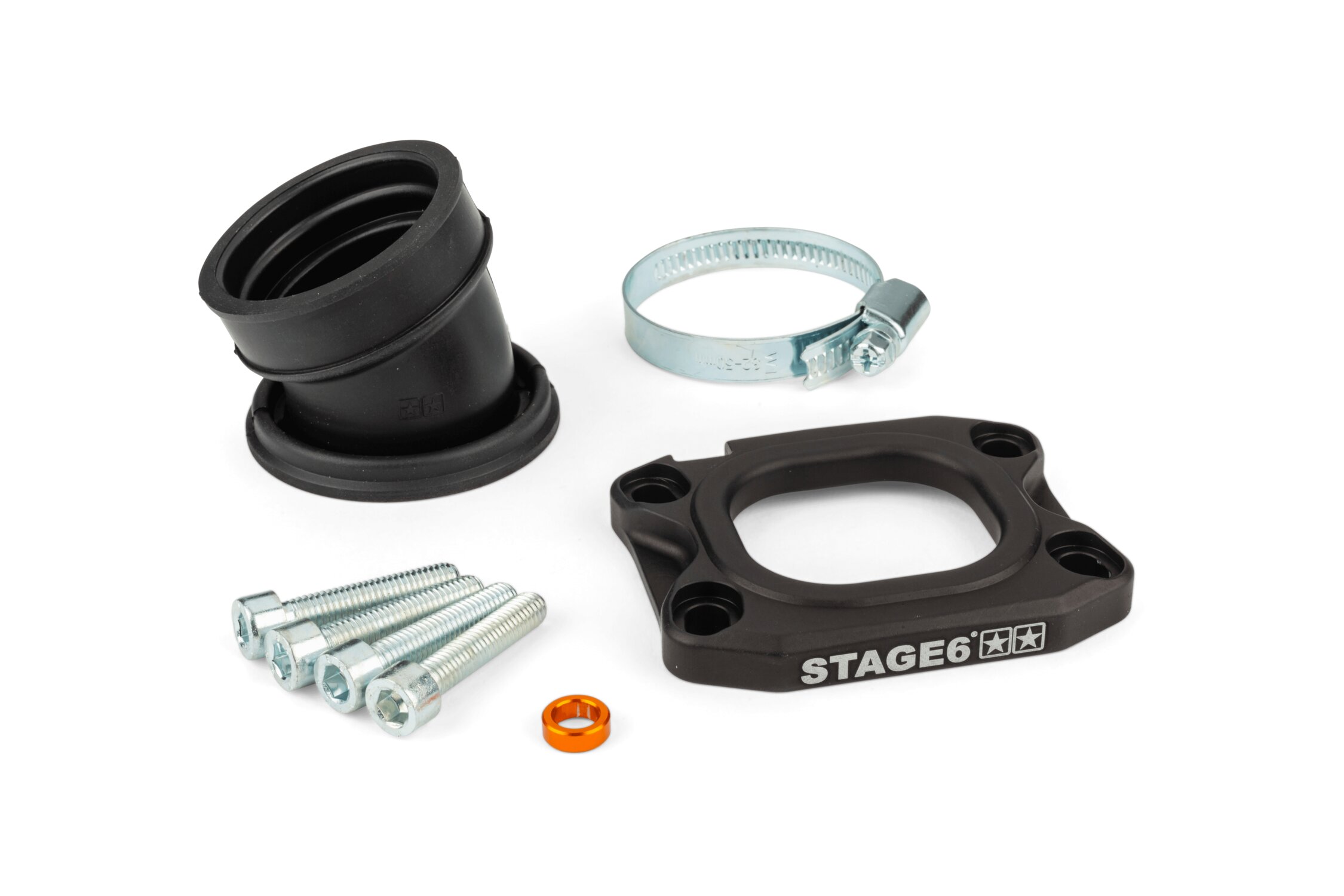 Image of Ansaugstutzen Stage6 360° AM6 / Derbi schwarz für PWK 30 - 36mm