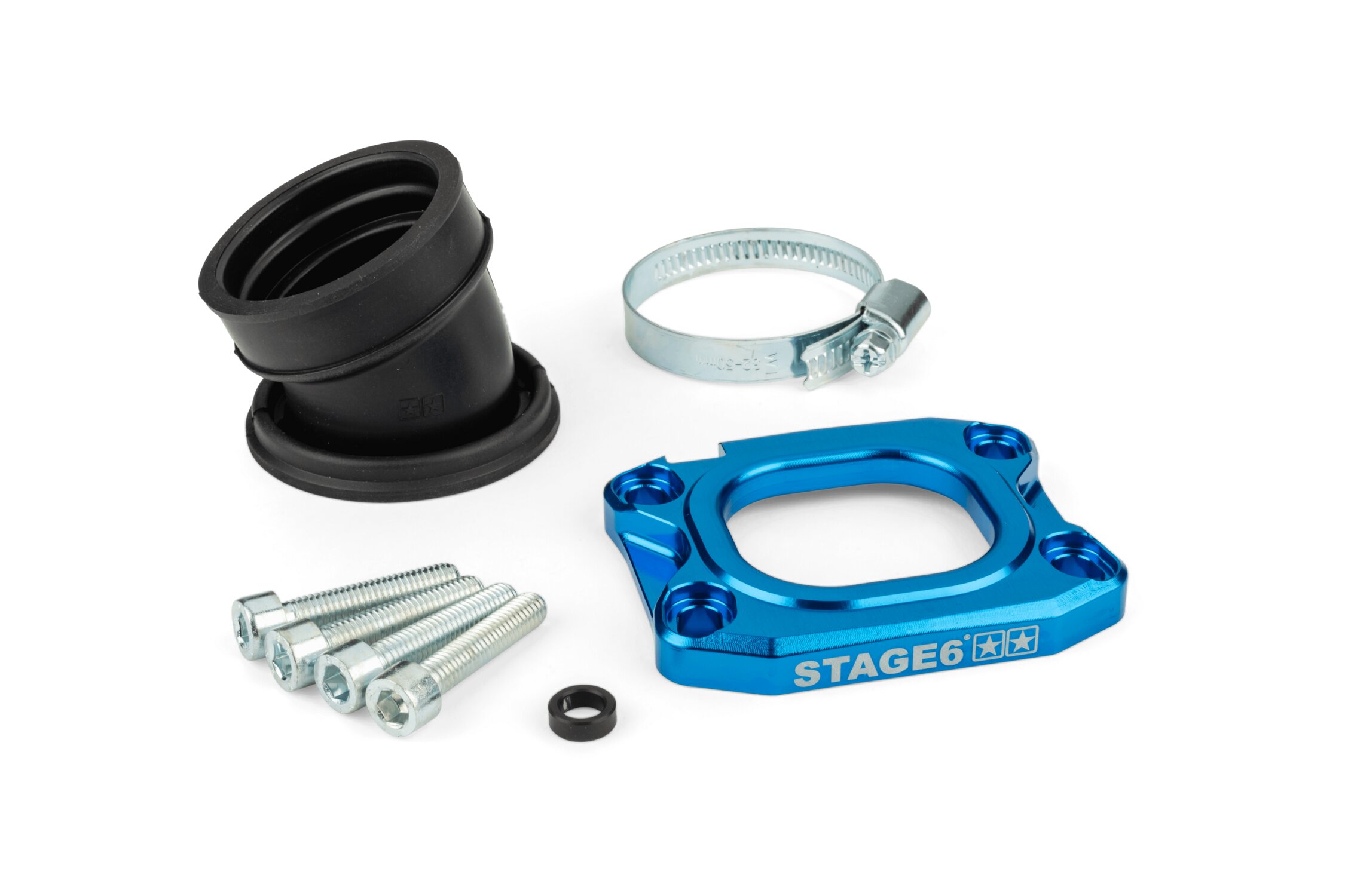 Image of Ansaugstutzen Stage6 360° AM6 / Derbi blau für PWK 30 - 36mm
