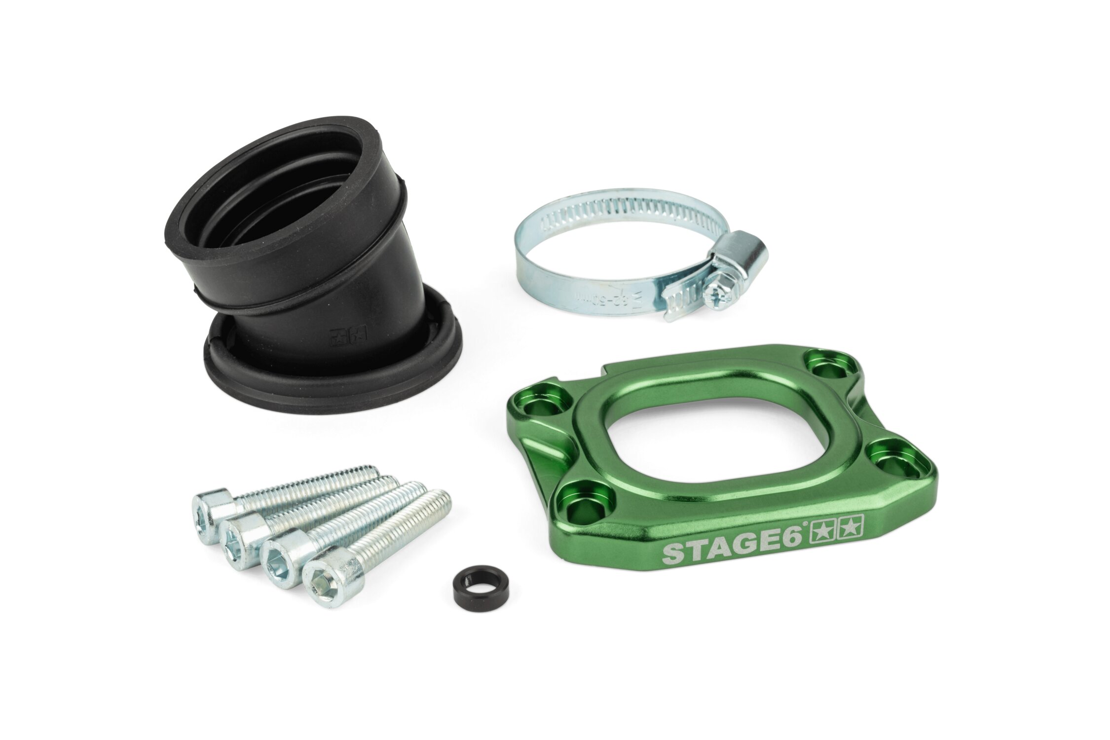 Image of Ansaugstutzen Stage6 360° AM6 / Derbi grün für PWK 30 - 36mm