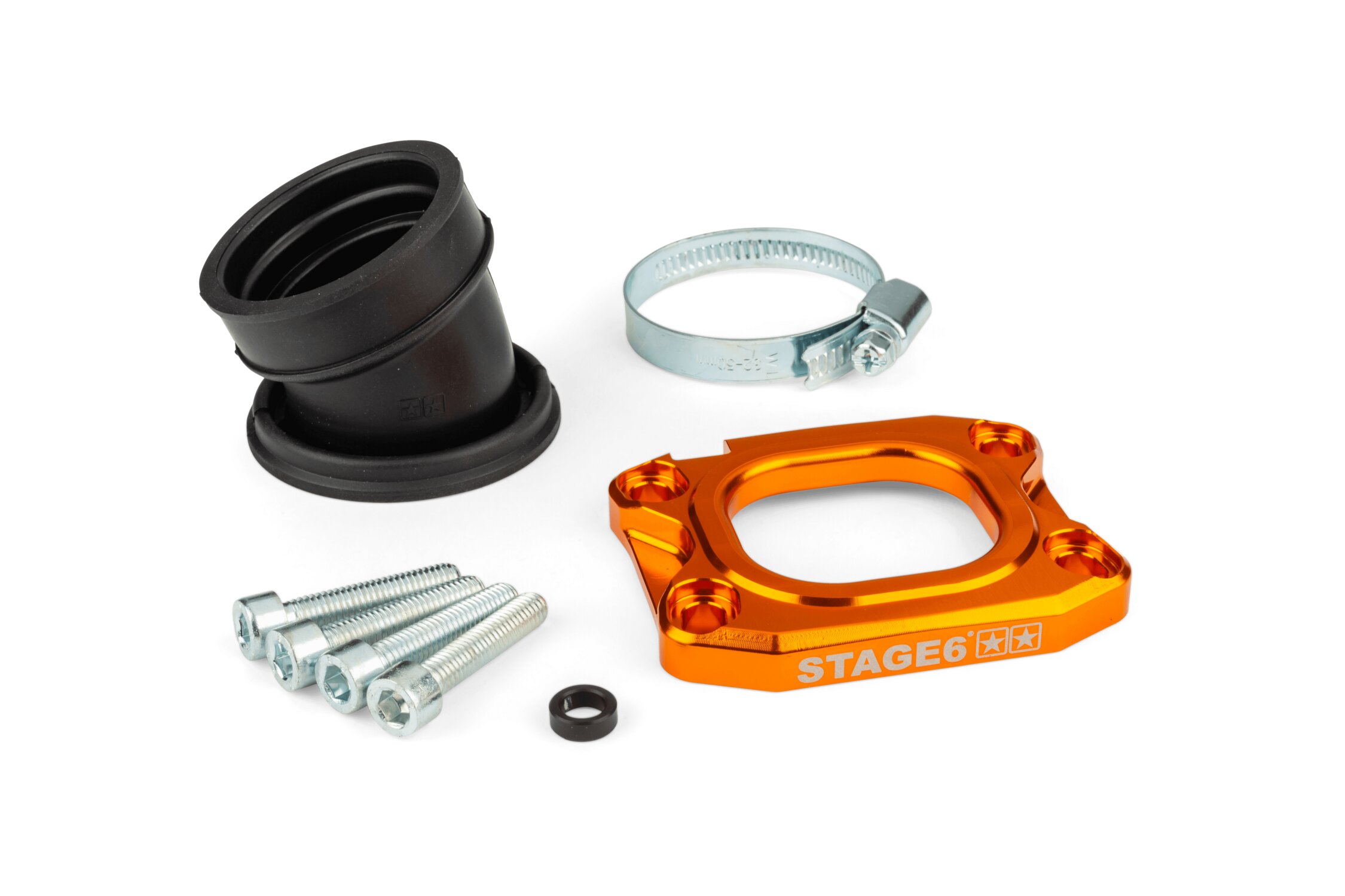 Image of Ansaugstutzen Stage6 360° AM6 / Derbi orange für PWK 30 - 36mm