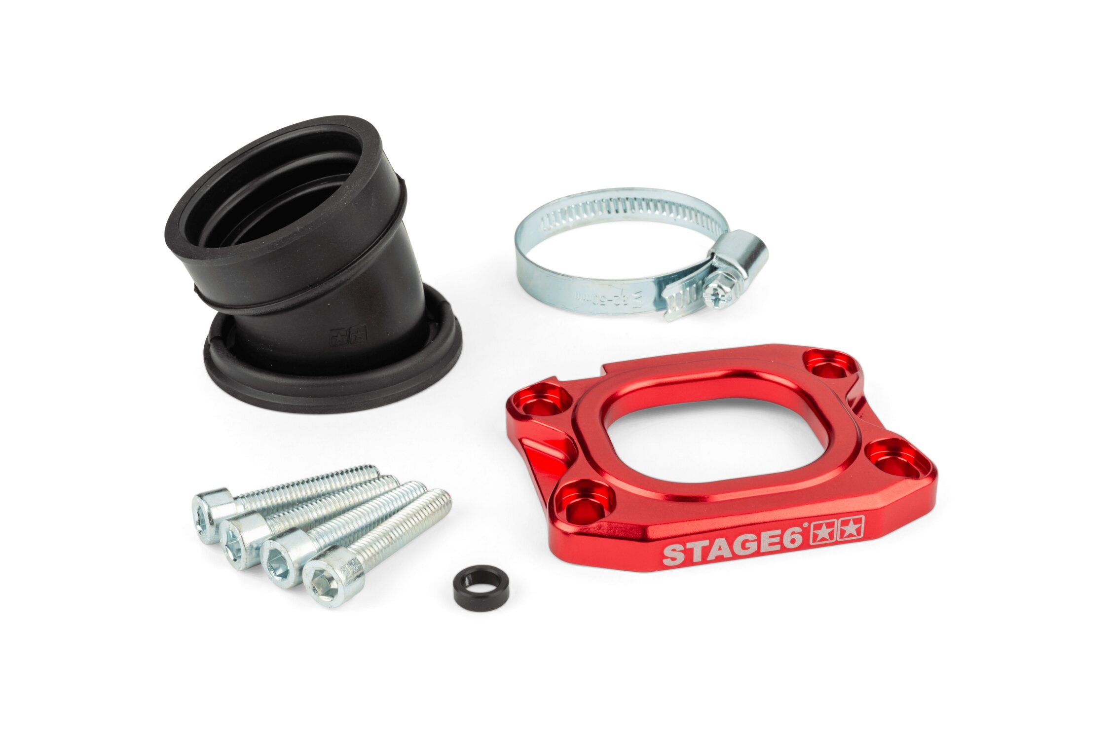 Image of Ansaugstutzen Stage6 360° AM6 / Derbi rot für PWK 30 - 36mm