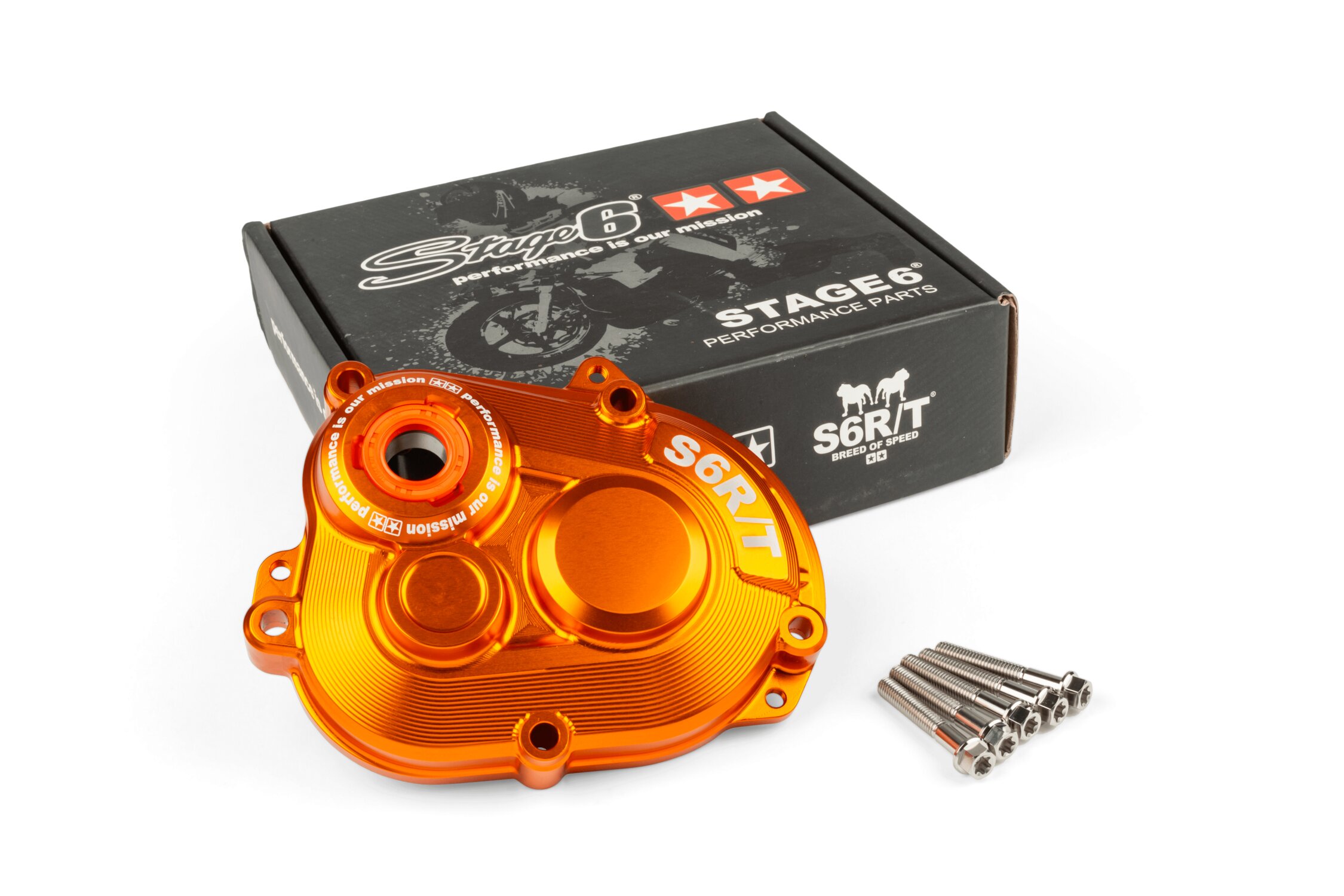 Image of Getriebedeckel Stage6 R/T MK2 Piaggio mit Titanschrauben Orange