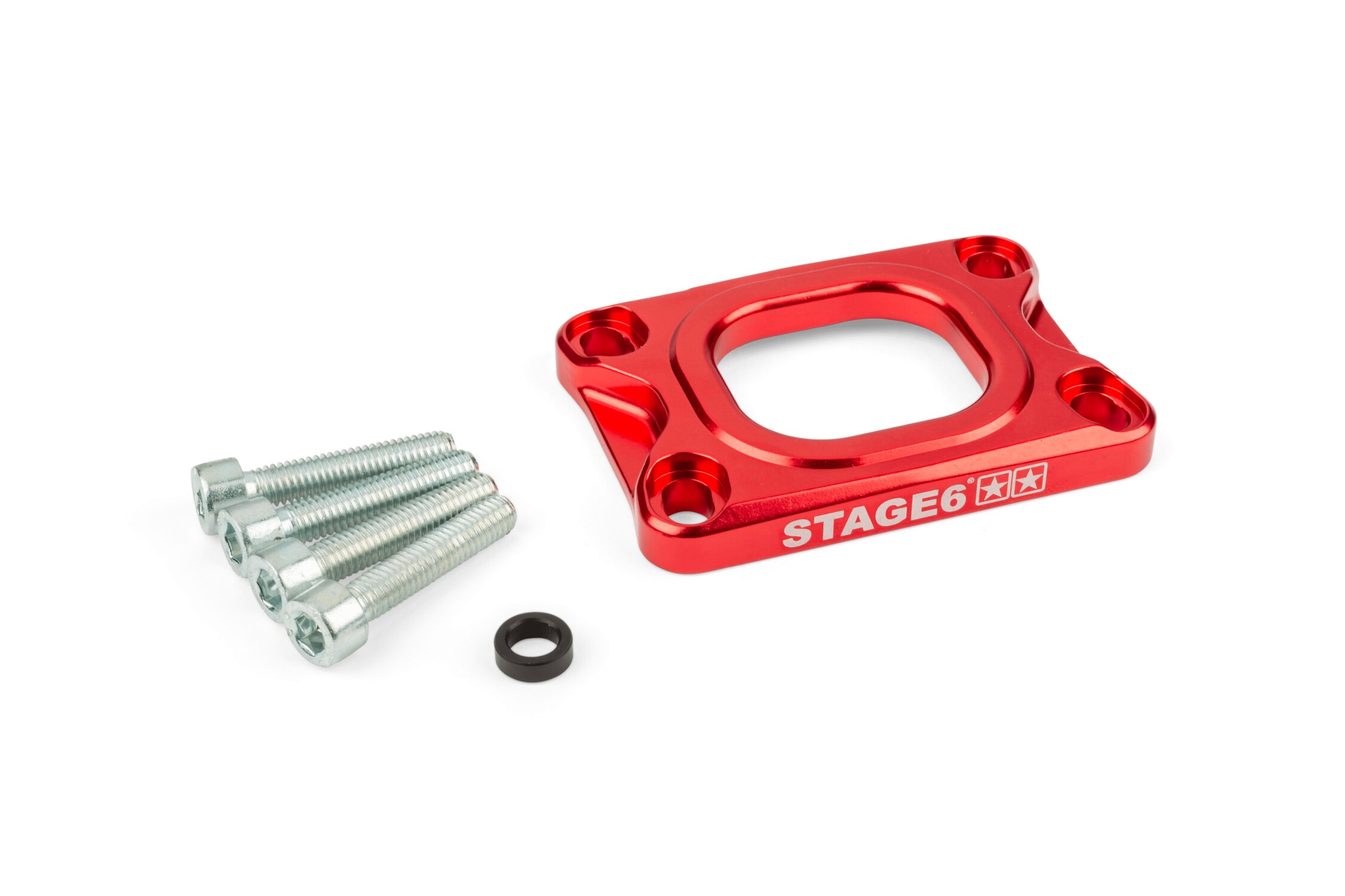 Image of Grundplatte Ansaugstutzen Stage6 360° AM6 / Derbi rot