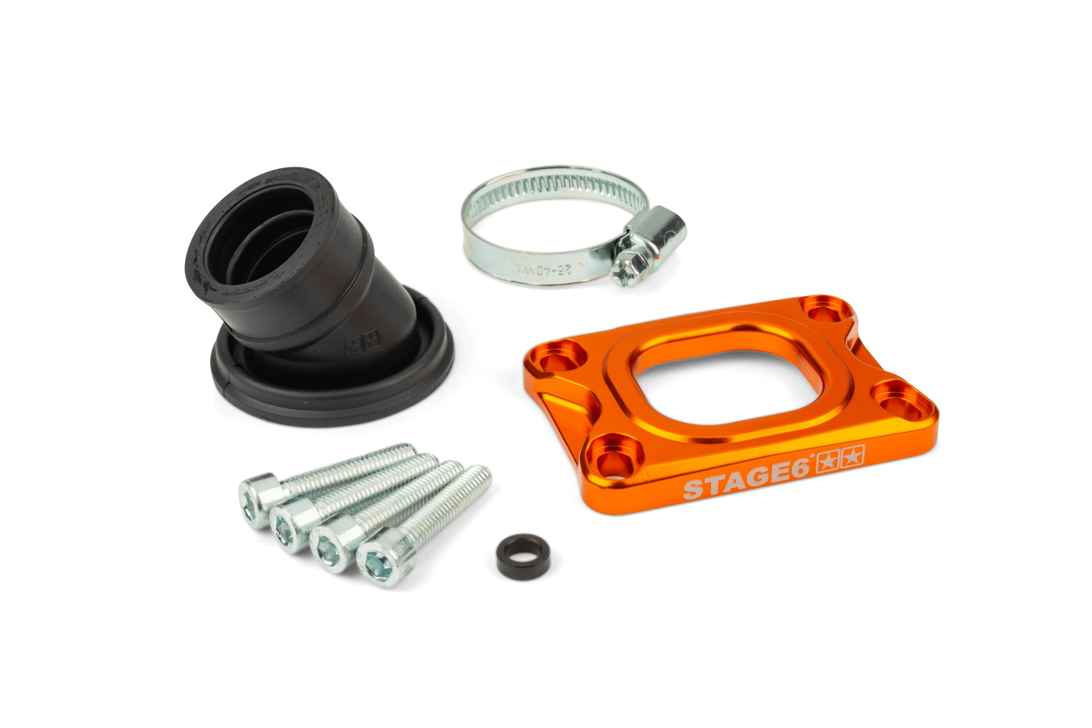 Image of Ansaugstutzen Stage6 360° AM6 / Derbi orange für Dellorto / CP