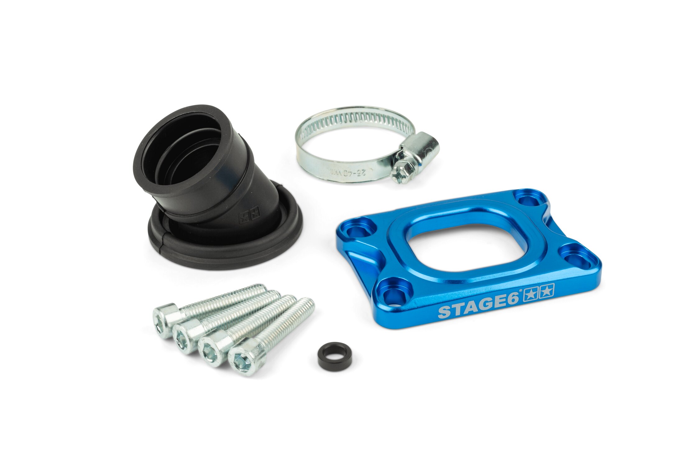 Image of Ansaugstutzen Stage6 360° AM6 / Derbi blau für CP Evolution