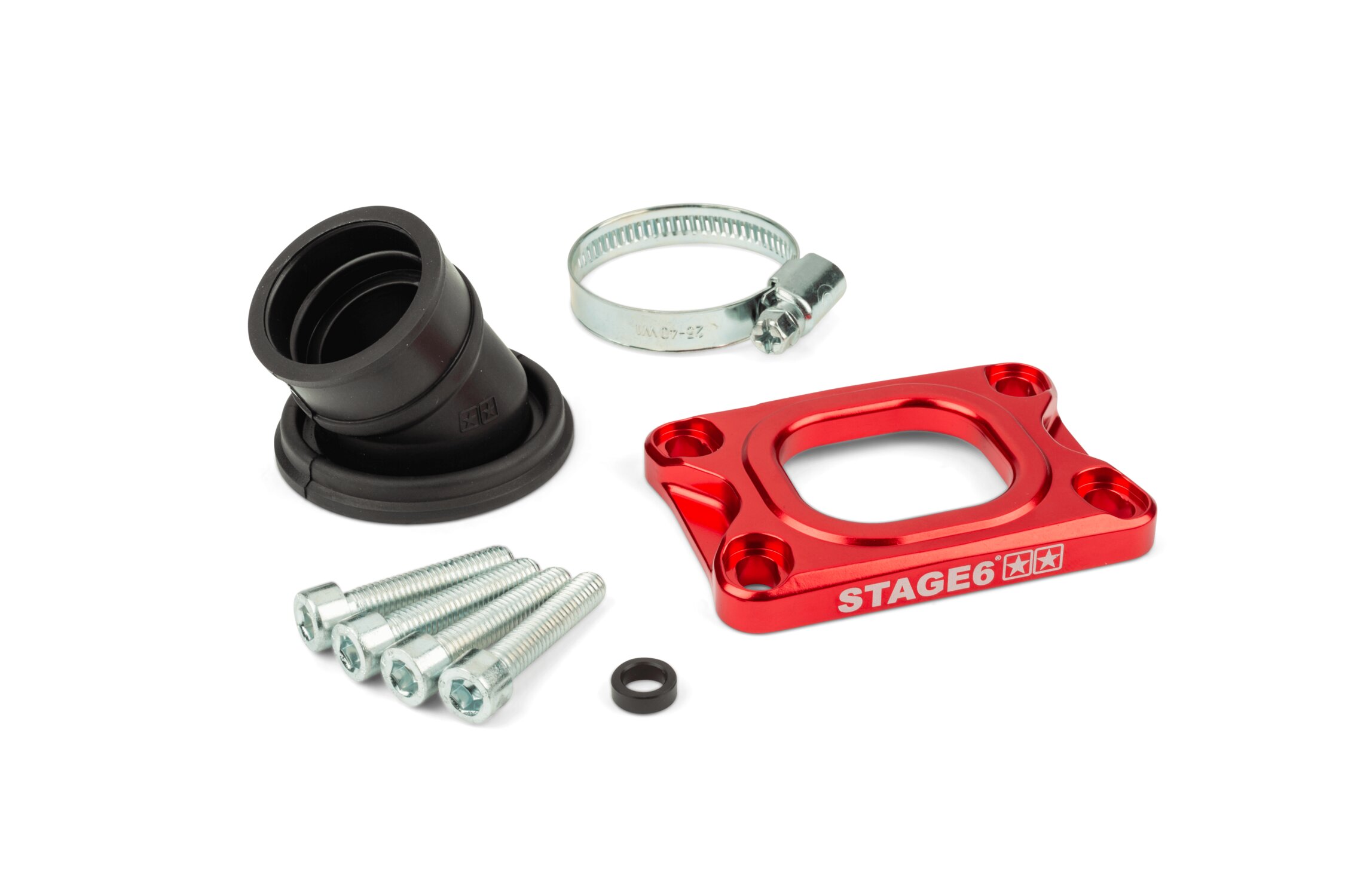 Image of Ansaugstutzen Stage6 360° AM6 / Derbi rot für CP Evolution