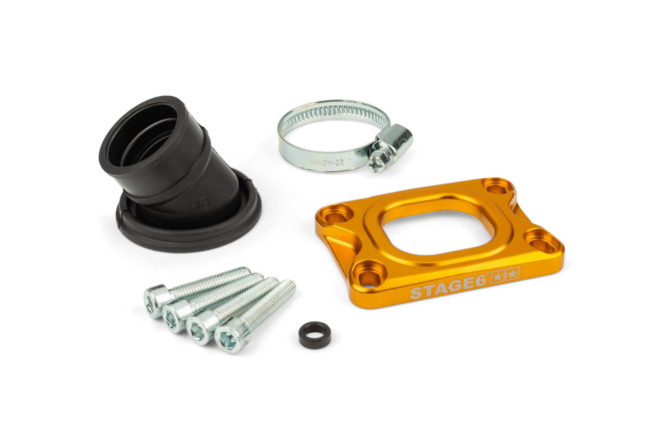Image of Ansaugstutzen Stage6 360° AM6 / Derbi gold für CP Evolution