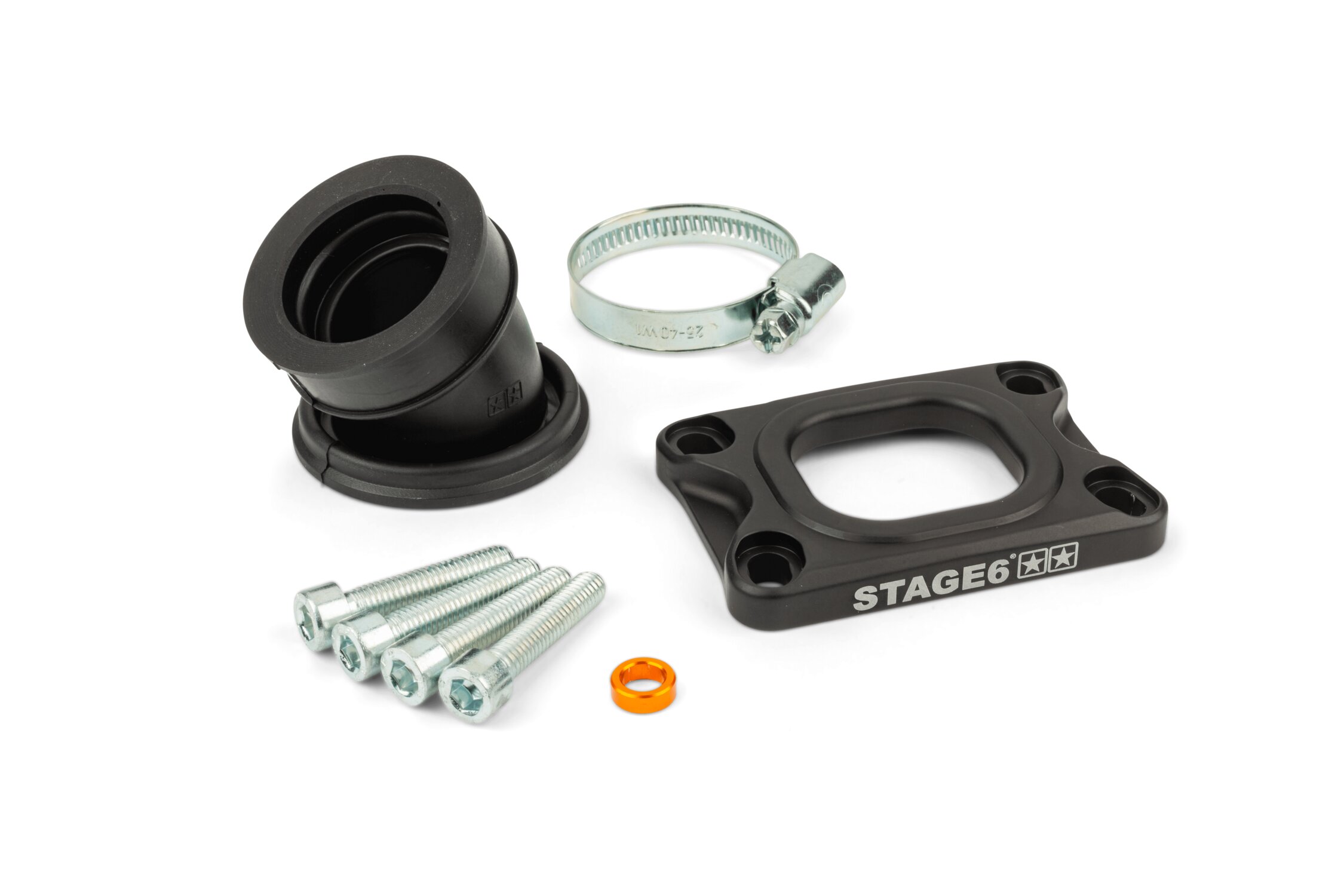 Image of Ansaugstutzen Stage6 360° AM6 / Derbi schwarz für Mikuni TM24